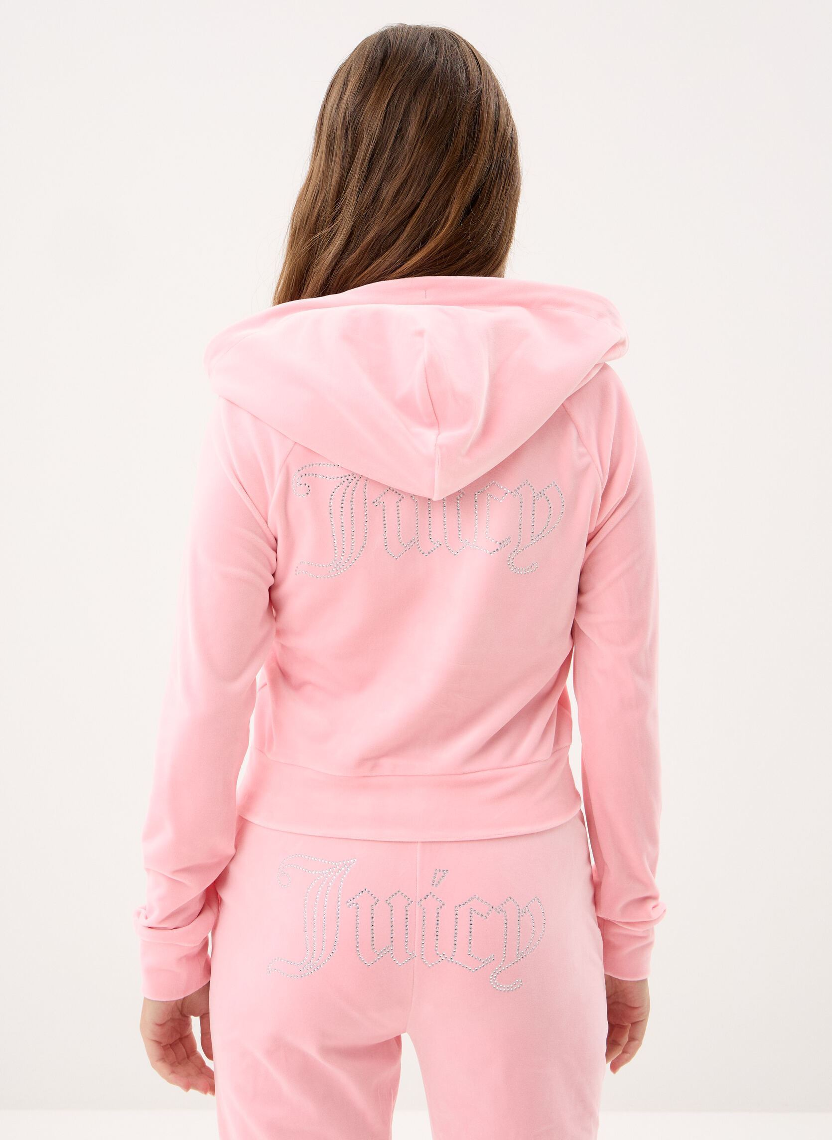 Trainingsjacken Madison Outline Hoodie With Diamante Bra damen rosa JUICY COUTURE Trainingsjacken Madison Outline Hoodie With Diamante Bra damen rosa JUICY PINK