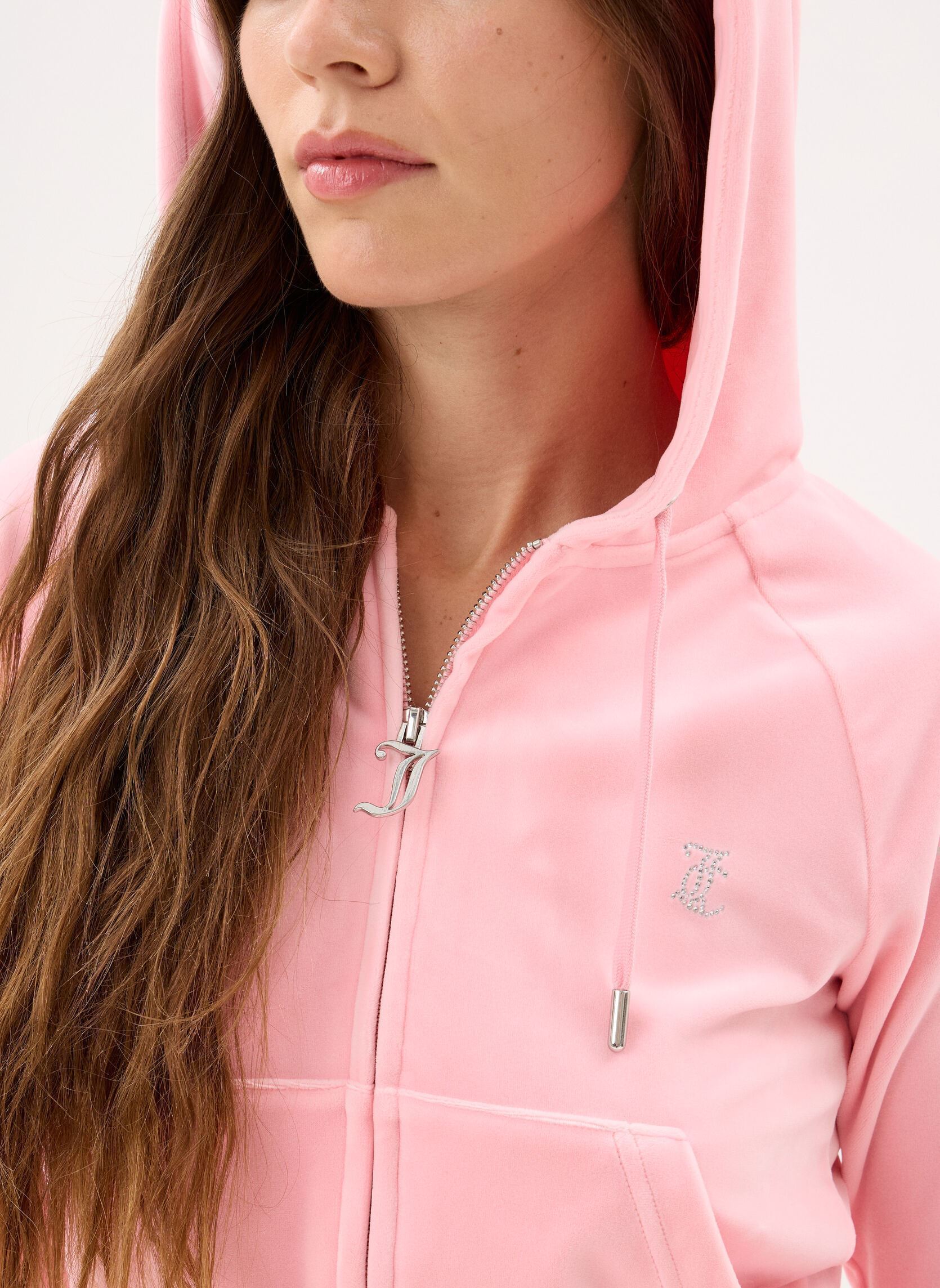 Trainingsjacken Madison Outline Hoodie With Diamante Bra damen rosa JUICY COUTURE Trainingsjacken Madison Outline Hoodie With Diamante Bra damen rosa JUICY PINK