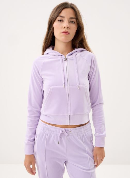 JUICY COUTURE Vestes de survêtement Madison Outline Hoodie With Diamante Bra femme violet
