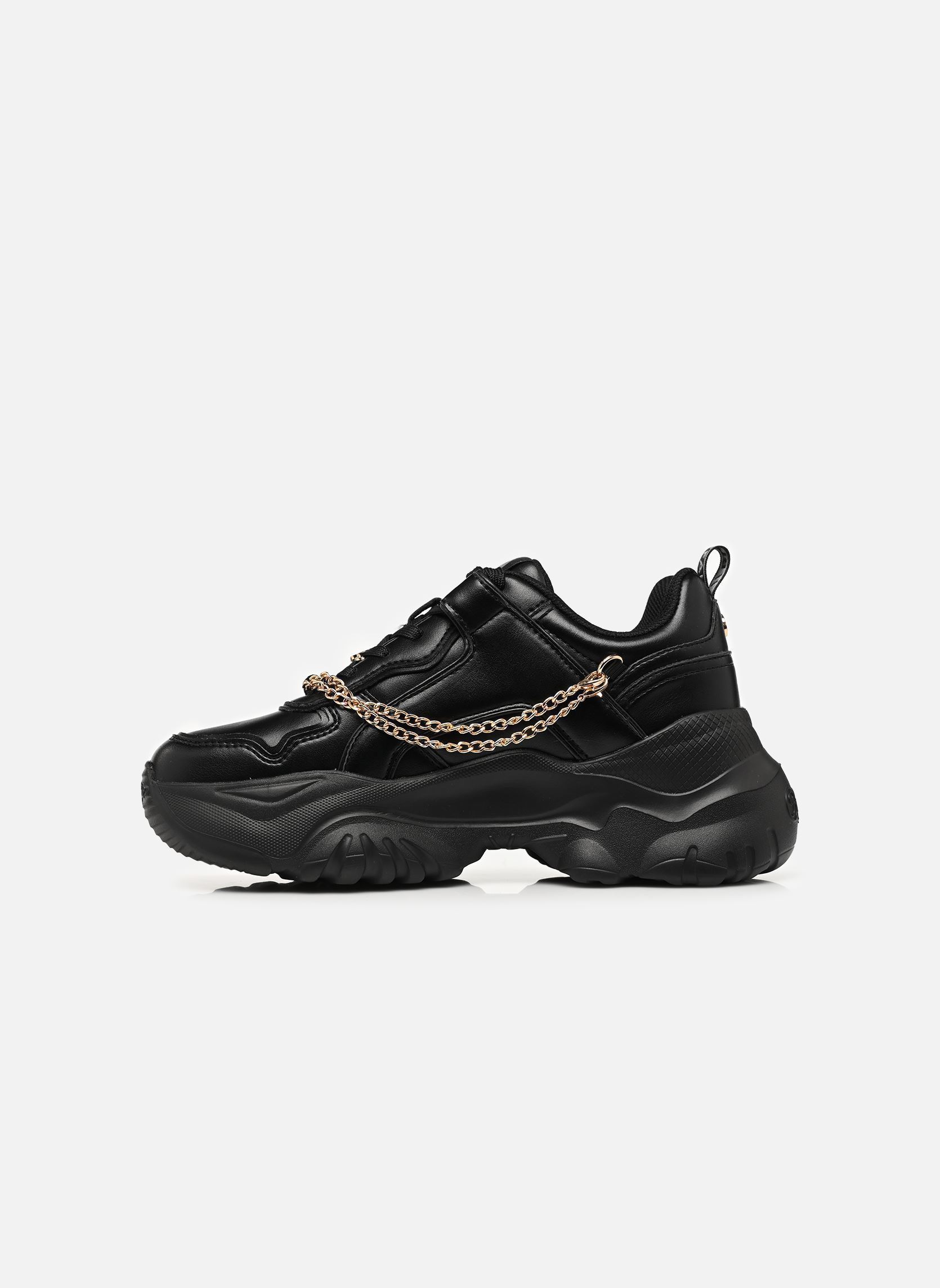 Baskets compensées Bliss Chain femme noir Buffalo Baskets compensées Bliss Chain femme noir Black/gold