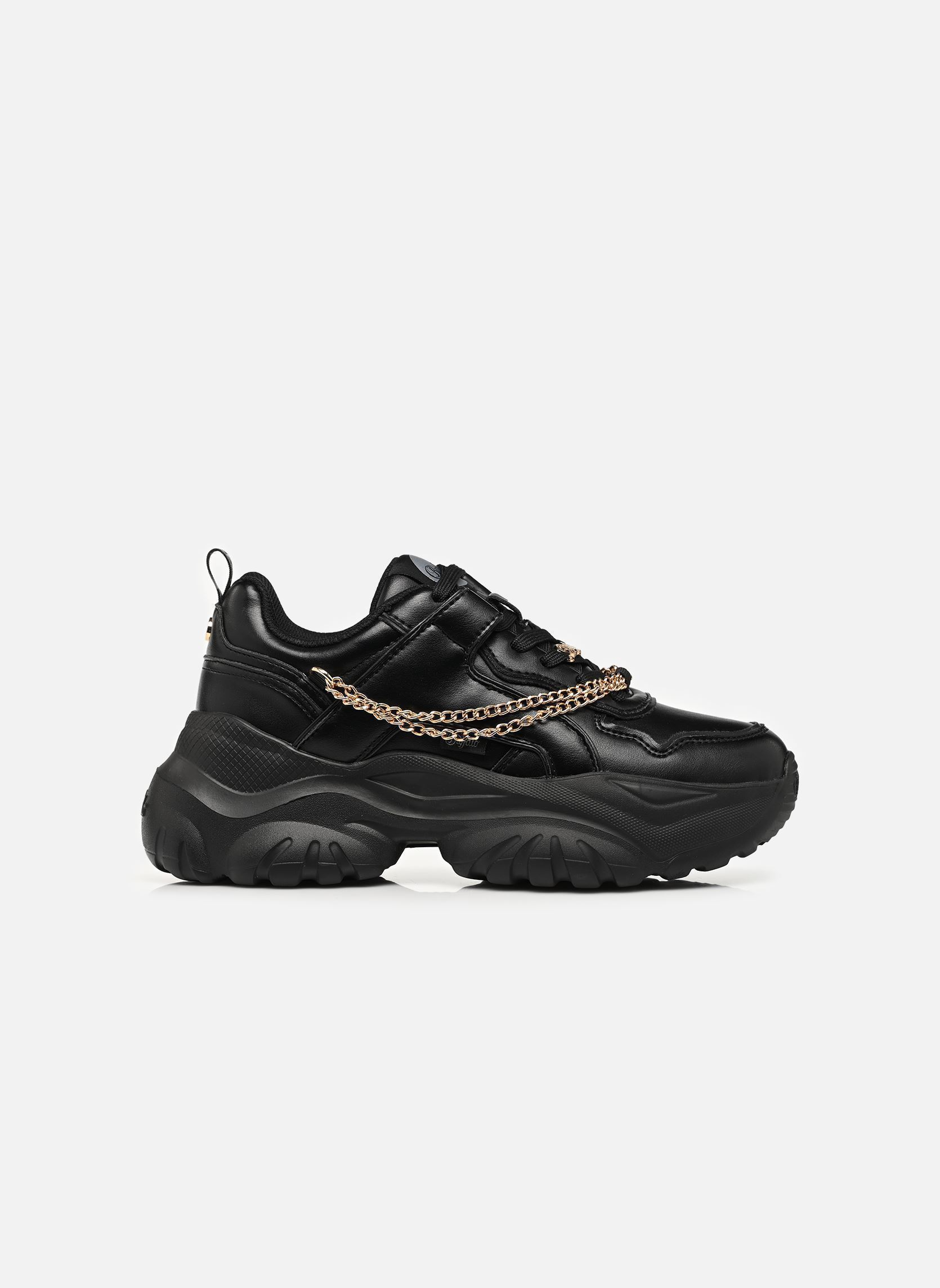 Baskets compensées Bliss Chain femme noir Buffalo Baskets compensées Bliss Chain femme noir Black/gold