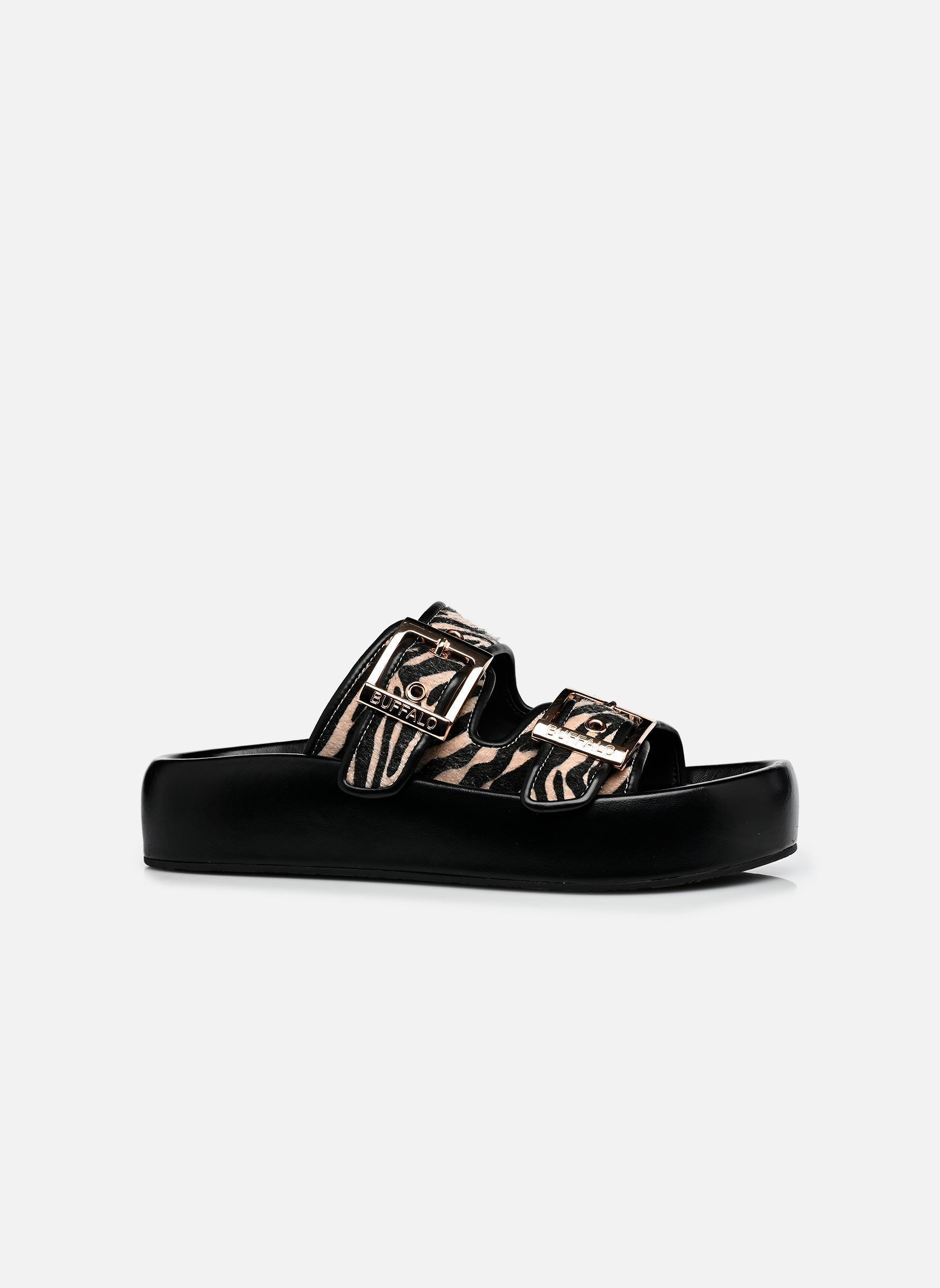Mules et sabots Evelyn Ari femme noir Buffalo Mules et sabots Evelyn Ari femme noir Black/white zebra