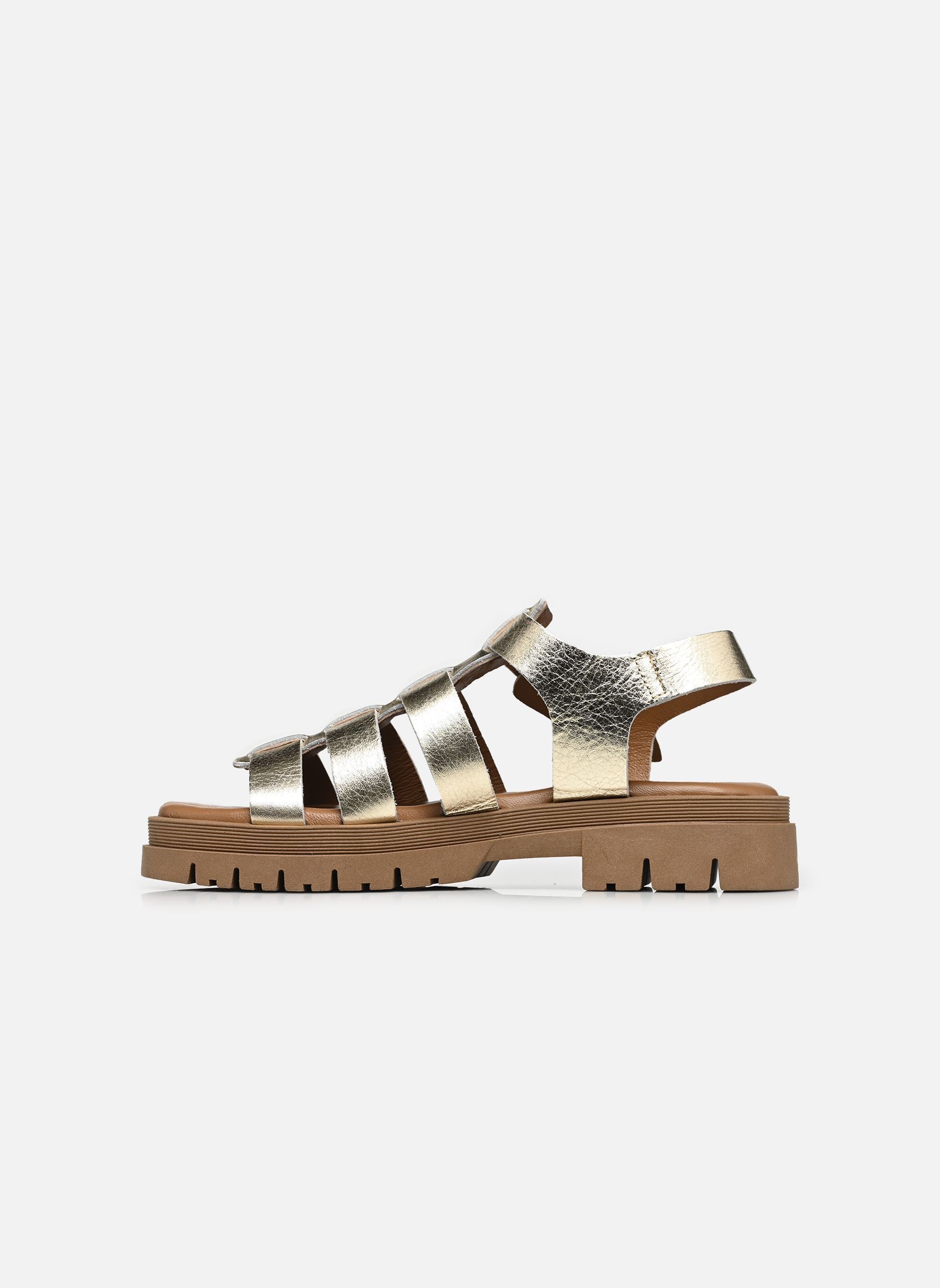 Keil- und Plateausandalen Delia Laminato damen gold und bronze Semerdjian Keil- und Plateausandalen Delia Laminato damen gold und bronze PLATINO