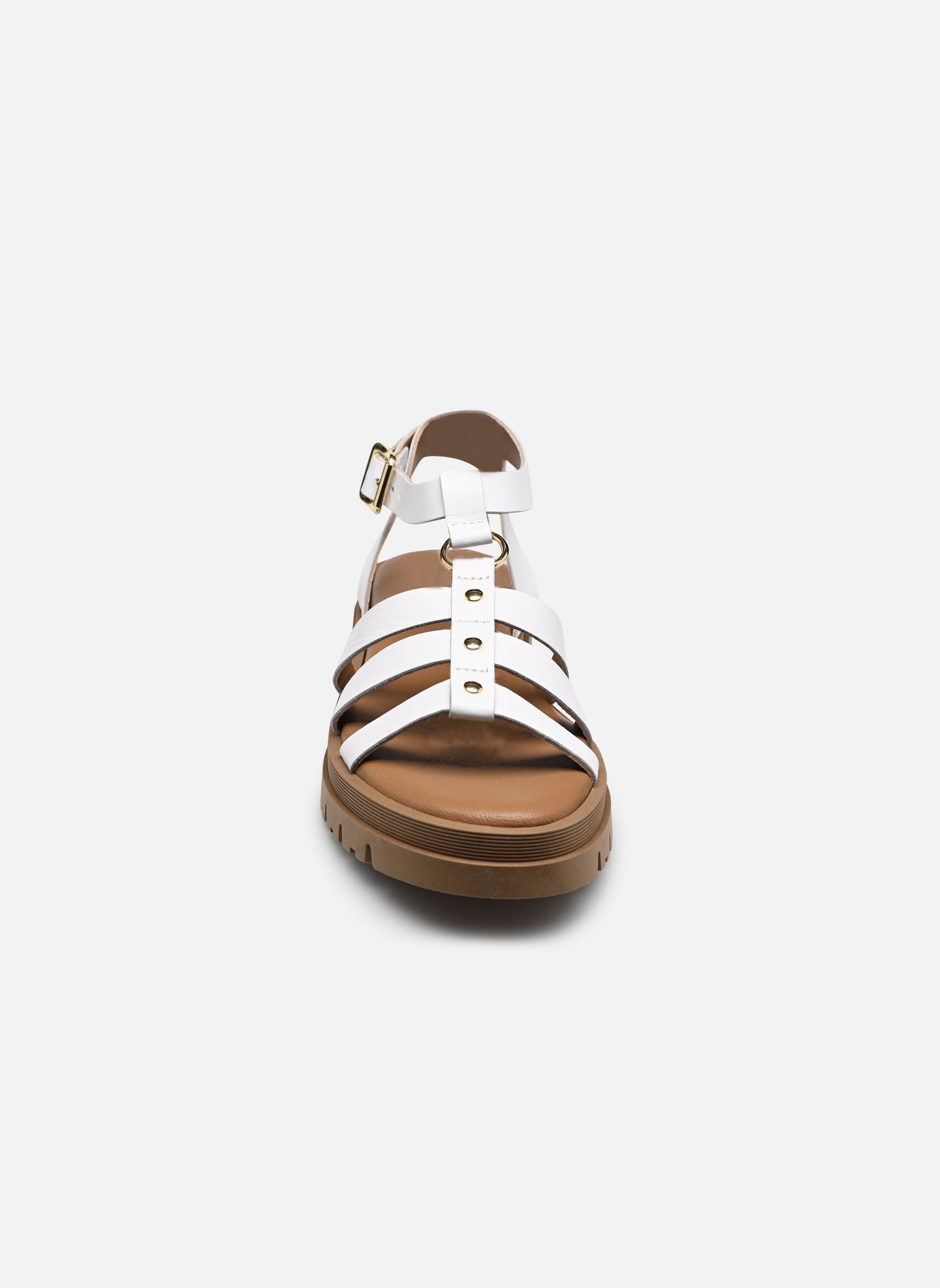 Sandalen met sleehak en plateau Clara Vitello dames wit Semerdjian Sandalen met sleehak en plateau Clara Vitello dames wit BIANCO