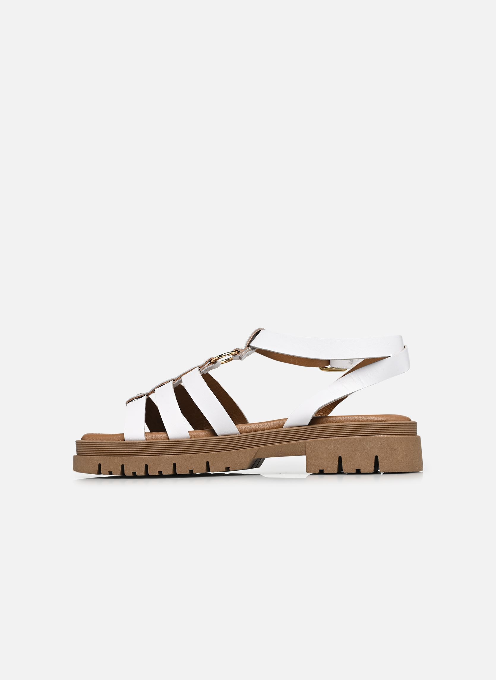 Sandalen met sleehak en plateau Clara Vitello dames wit Semerdjian Sandalen met sleehak en plateau Clara Vitello dames wit BIANCO