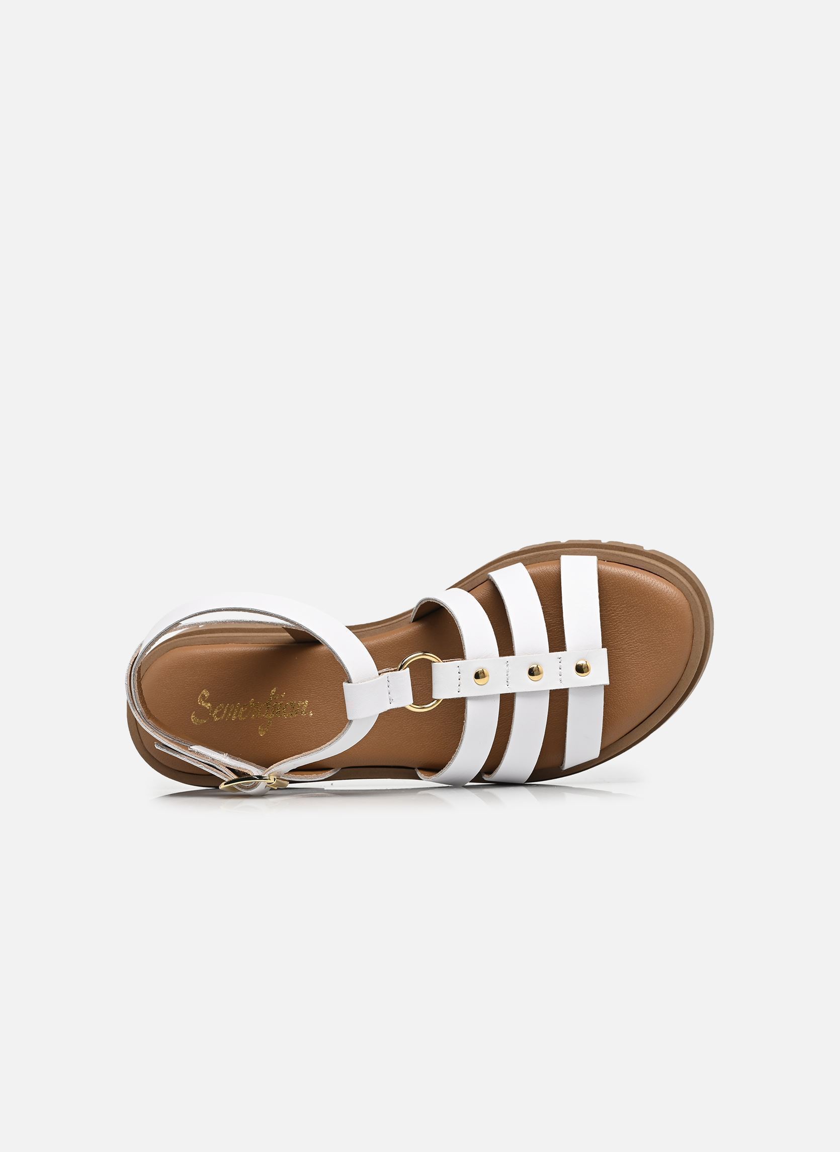 Sandalen met sleehak en plateau Clara Vitello dames wit Semerdjian Sandalen met sleehak en plateau Clara Vitello dames wit BIANCO