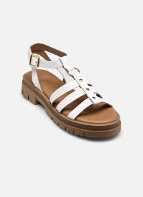 Sandalen met sleehak en plateau Clara Vitello dames wit