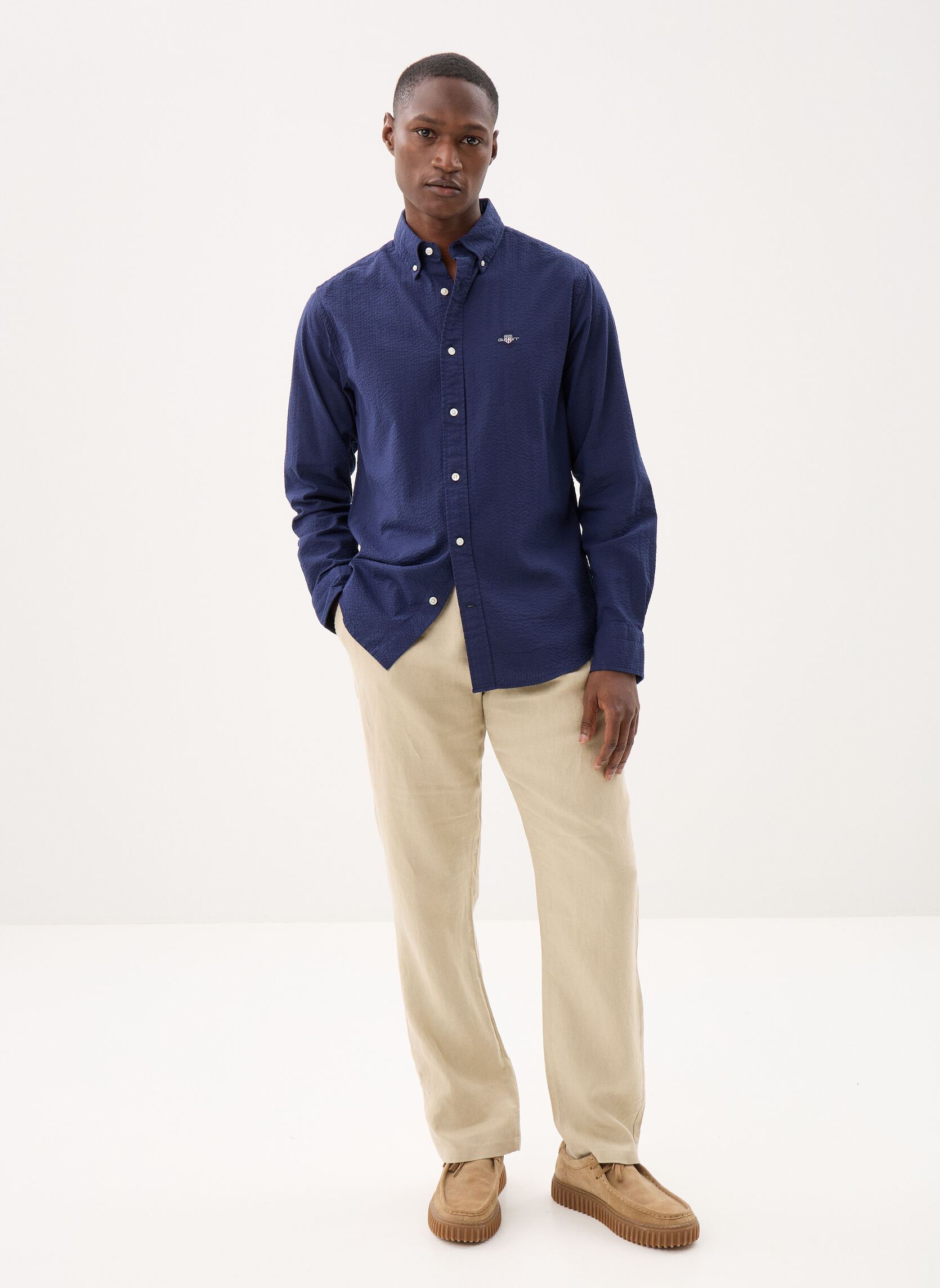 Pantalons droits Reg Linen Ds Pants homme beige GANT Pantalons droits Reg Linen Ds Pants homme beige OAT BEIGE