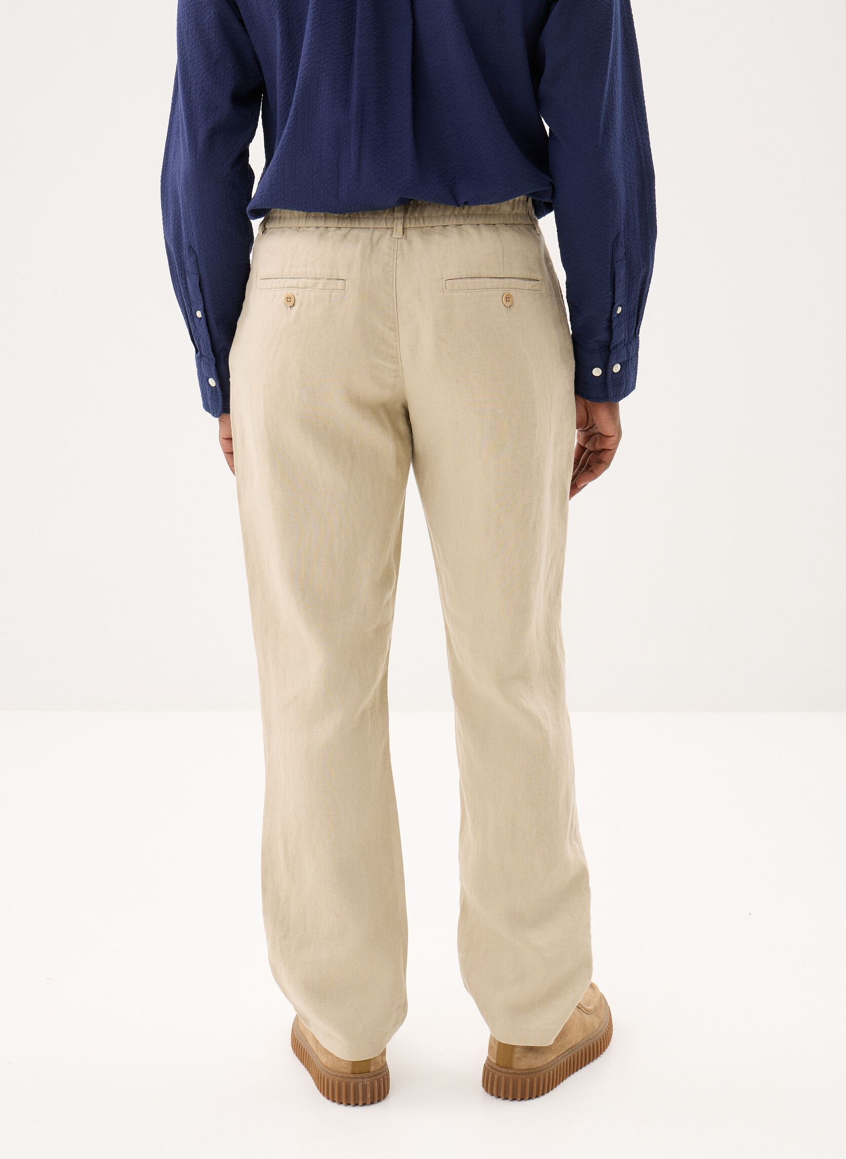 Pantalons droits Reg Linen Ds Pants homme beige GANT Pantalons droits Reg Linen Ds Pants homme beige OAT BEIGE