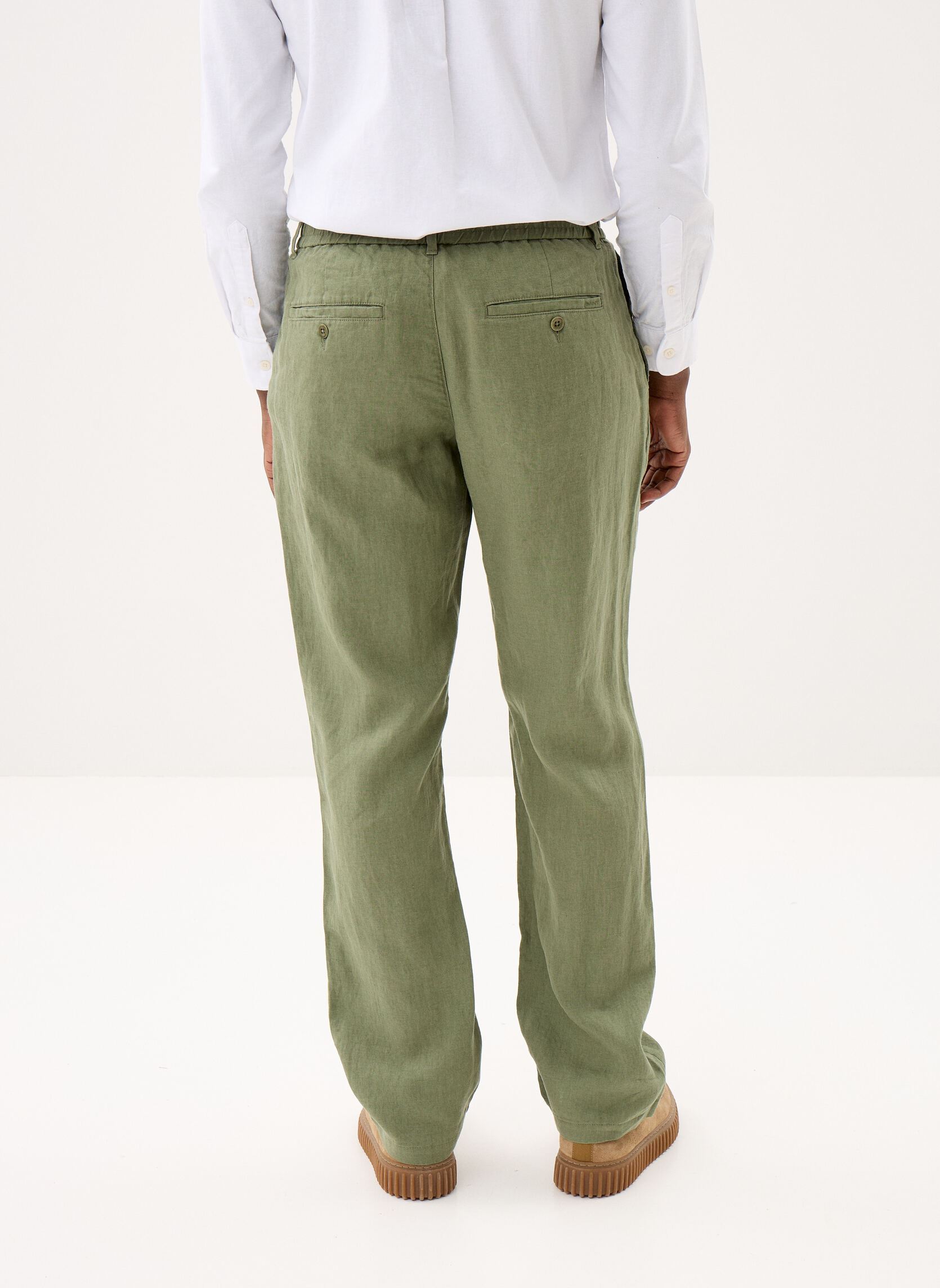 Pantalons droits Reg Linen Ds Pants homme vert GANT Pantalons droits Reg Linen Ds Pants homme vert DRY HERB GREEN