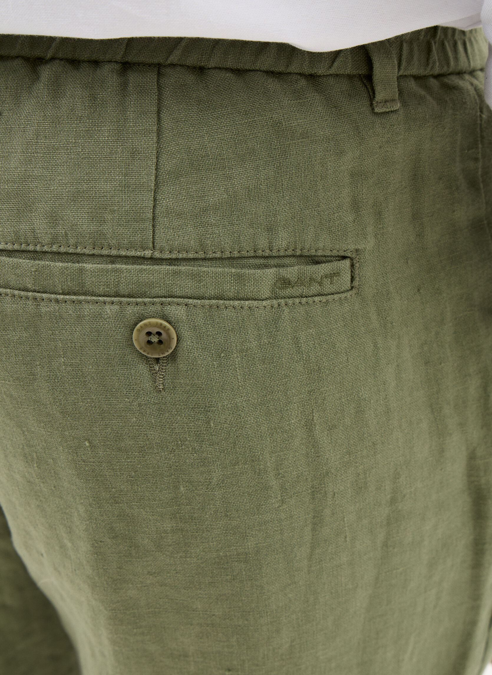 Pantalons droits Reg Linen Ds Pants homme vert GANT Pantalons droits Reg Linen Ds Pants homme vert DRY HERB GREEN