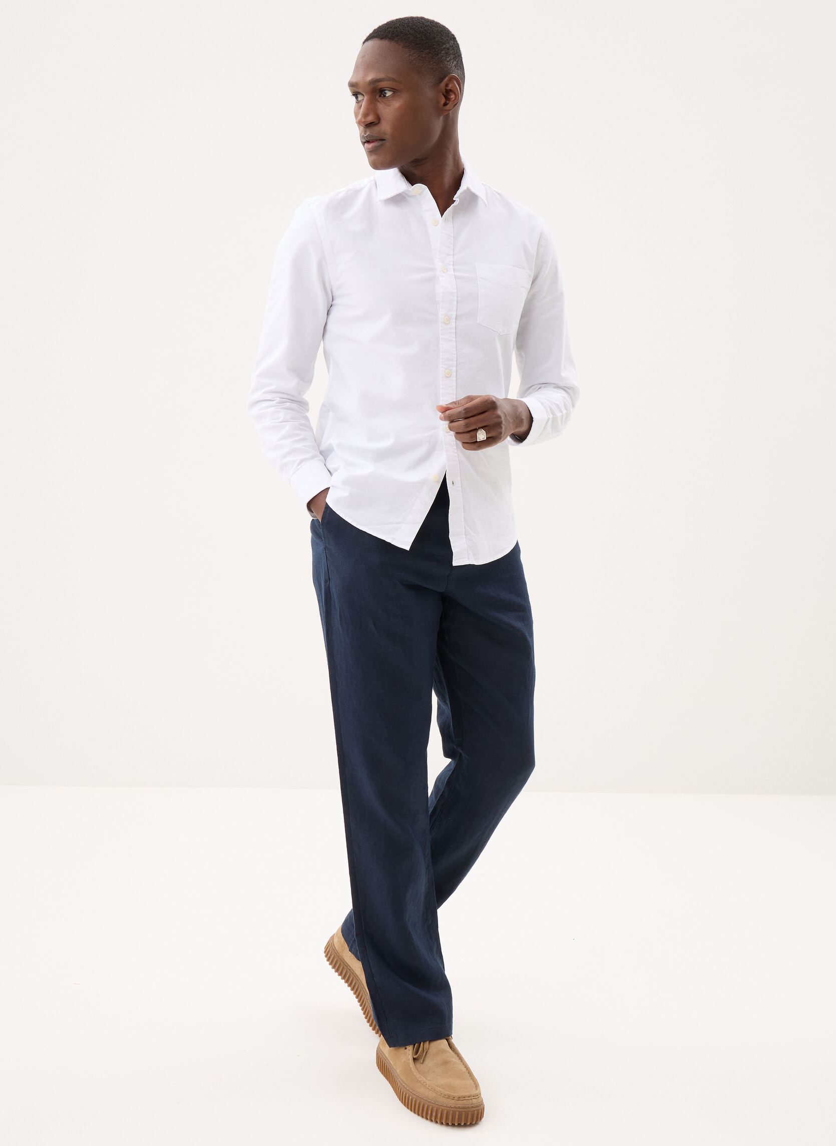 Pantalons droits Reg Linen Ds Pants homme bleu GANT Pantalons droits Reg Linen Ds Pants homme bleu EVENING BLUE