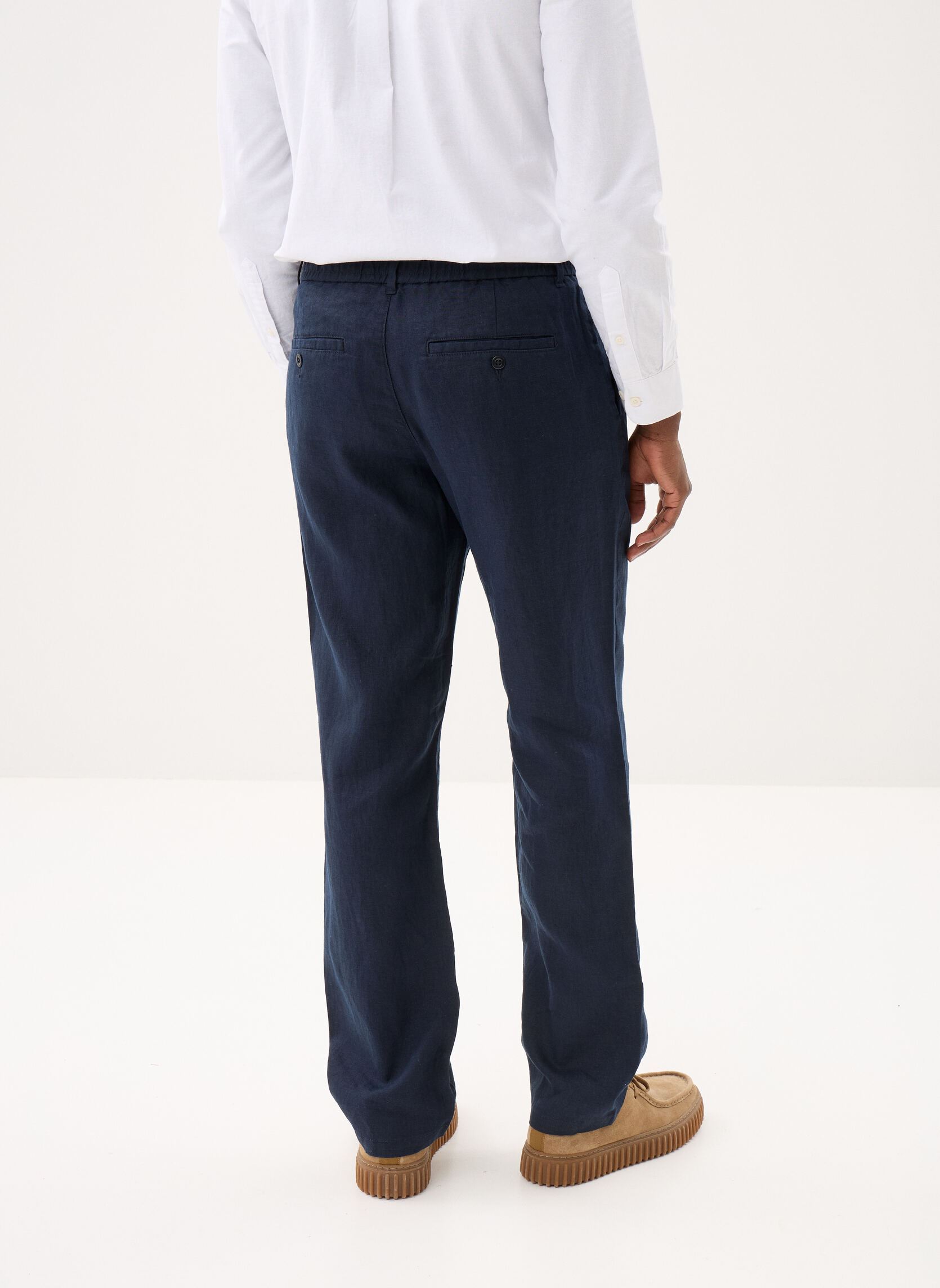 Pantalons droits Reg Linen Ds Pants homme bleu GANT Pantalons droits Reg Linen Ds Pants homme bleu EVENING BLUE