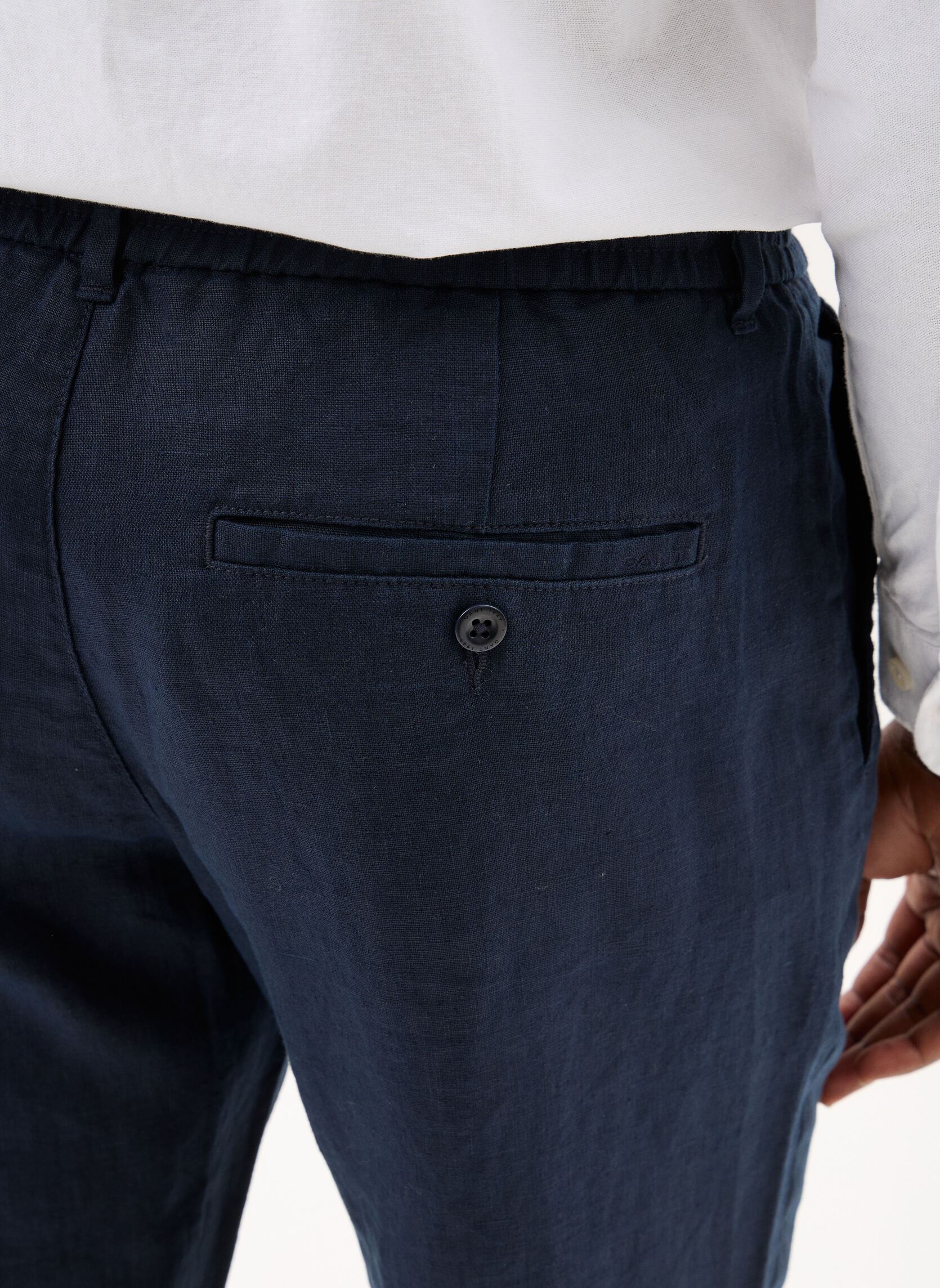 Pantalons droits Reg Linen Ds Pants homme bleu GANT Pantalons droits Reg Linen Ds Pants homme bleu EVENING BLUE
