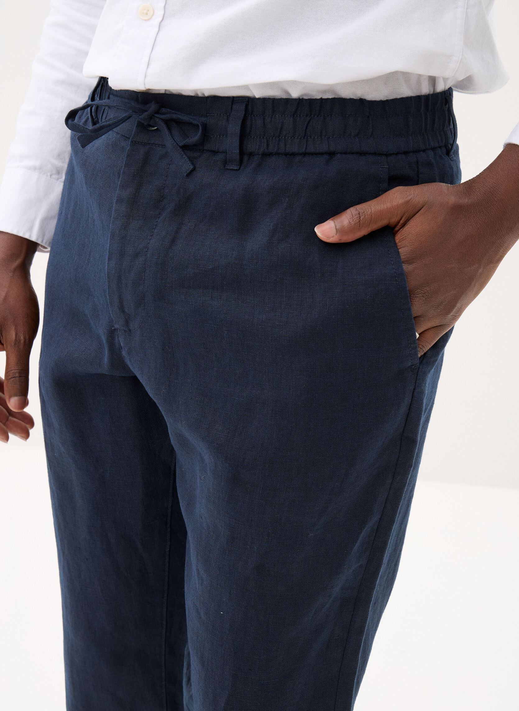 Pantalons droits Reg Linen Ds Pants homme bleu GANT Pantalons droits Reg Linen Ds Pants homme bleu EVENING BLUE