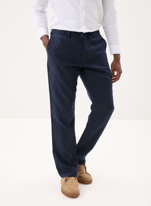 GANT Pantalons droits Reg Linen Ds Pants homme bleu
