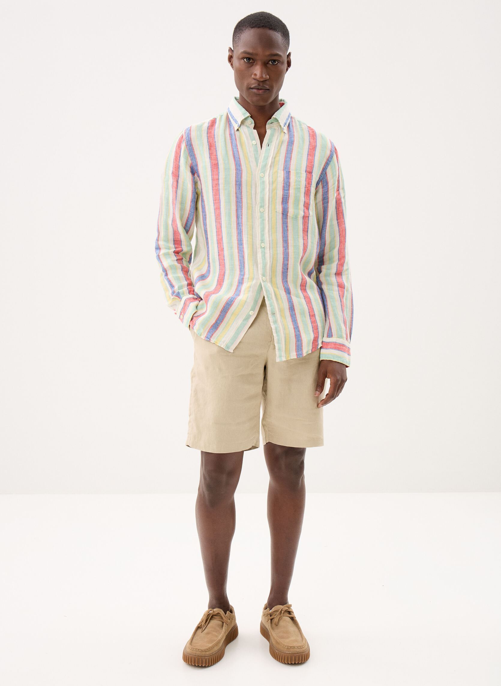 Shorts Reg Linen Ds Shorts homme beige GANT Shorts Reg Linen Ds Shorts homme beige OAT BEIGE