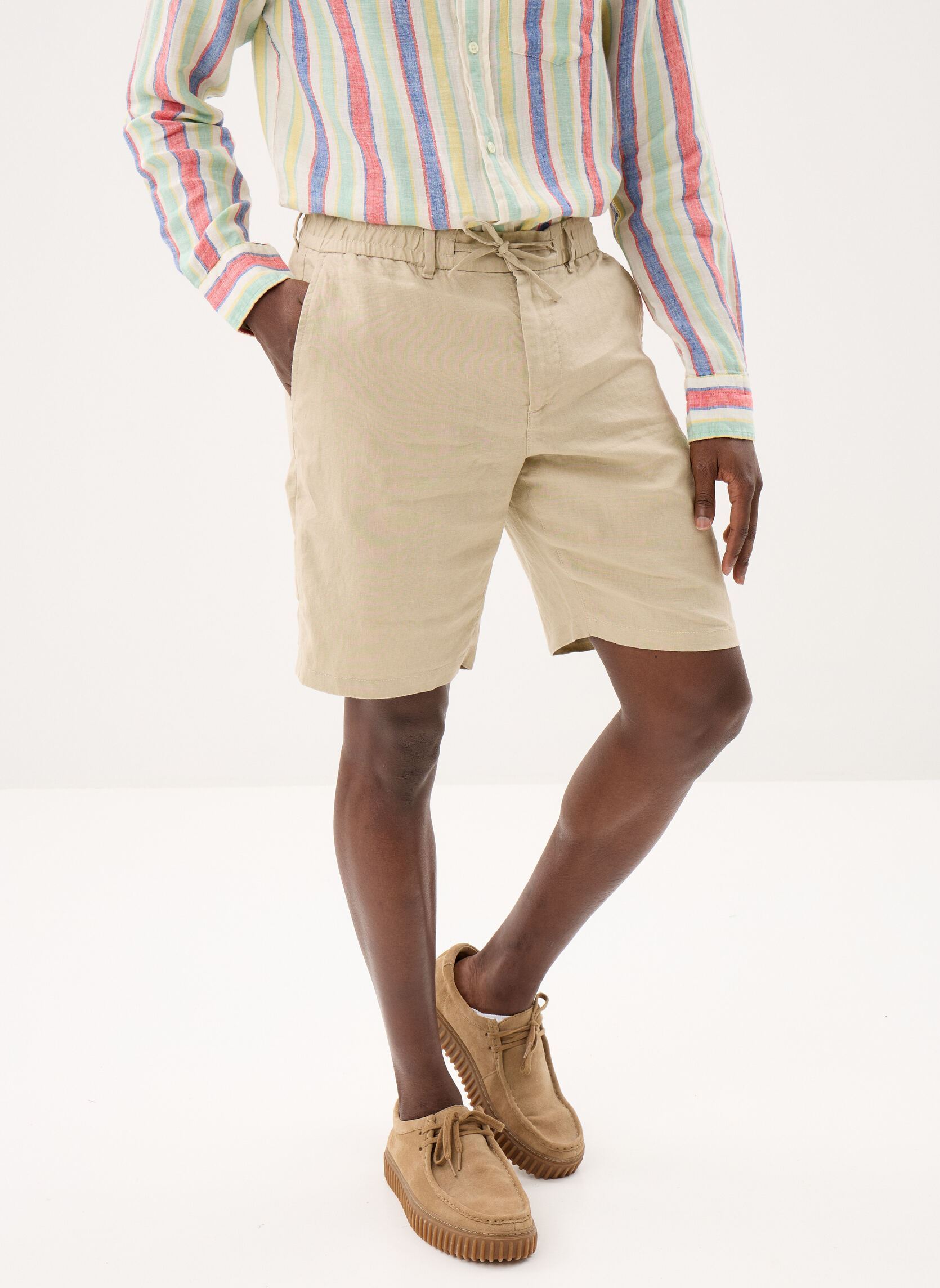 Vêtements GANT Reg Linen Ds Shorts pour