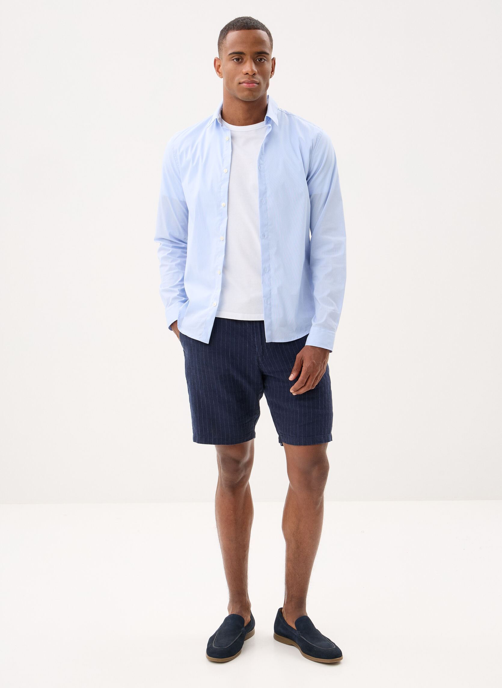 Shorts Reg Striped Linen Ds Shorts herren blau GANT Shorts Reg Striped Linen Ds Shorts herren blau EVENING BLUE