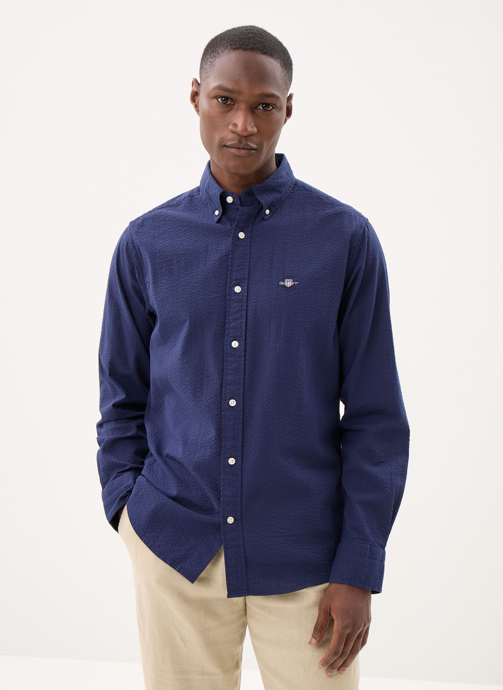 Vêtements GANT Reg Seersucker Shirt pour