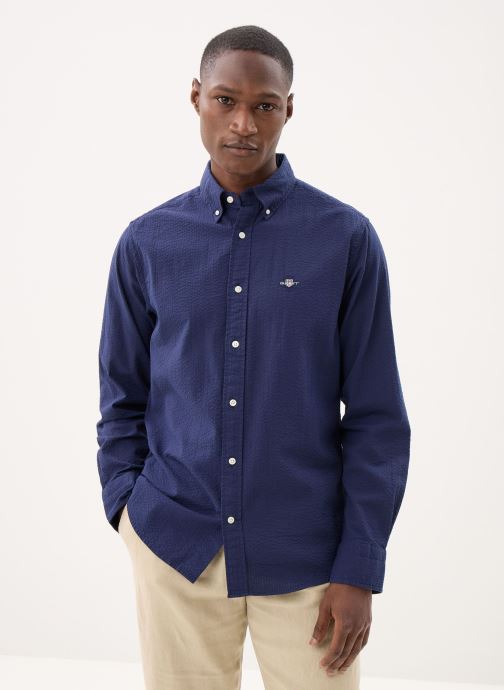 GANT Chemises Reg Seersucker Shirt homme bleu