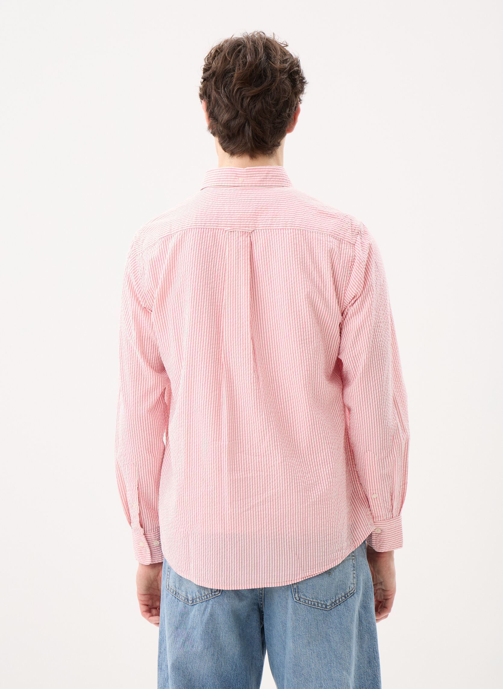 Hemden Reg Seersucker Stripe Shirt heren roze GANT Hemden Reg Seersucker Stripe Shirt heren roze ROSE PINK