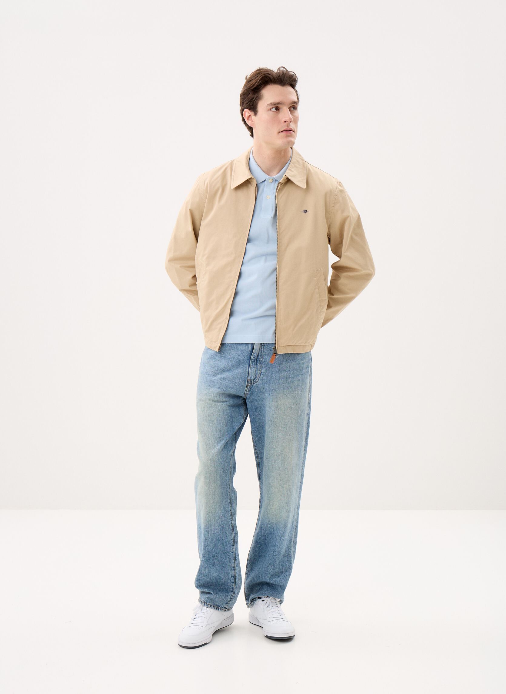 Vestes Cotton Windcheater Jacket homme beige GANT Vestes Cotton Windcheater Jacket homme beige OAT BEIGE