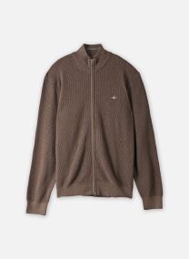 Gilets Micro Textured Cotton Zip Cardigan homme marron GANT Gilets Micro Textured Cotton Zip Cardigan homme marron DARK HAZELNUT MELANGE