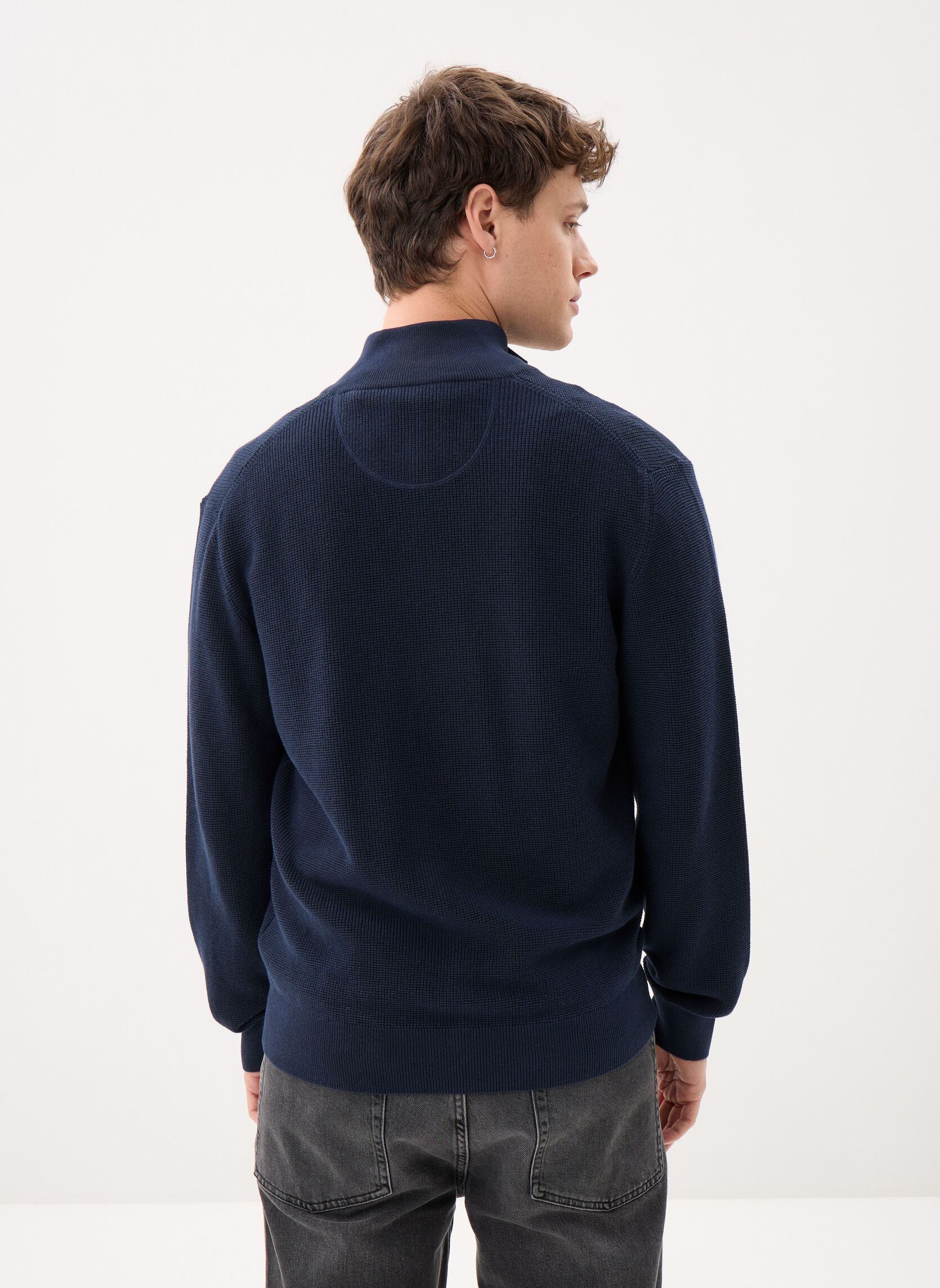 Vesten Micro Textured Cotton Zip Cardigan heren blauw GANT Vesten Micro Textured Cotton Zip Cardigan heren blauw EVENING BLUE
