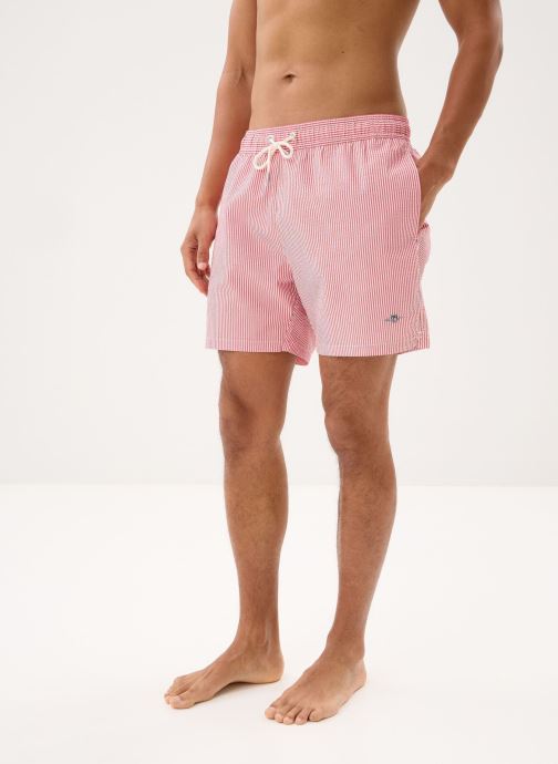 GANT Zwemshorts Striped Seersucker Swim Shorts heren roze