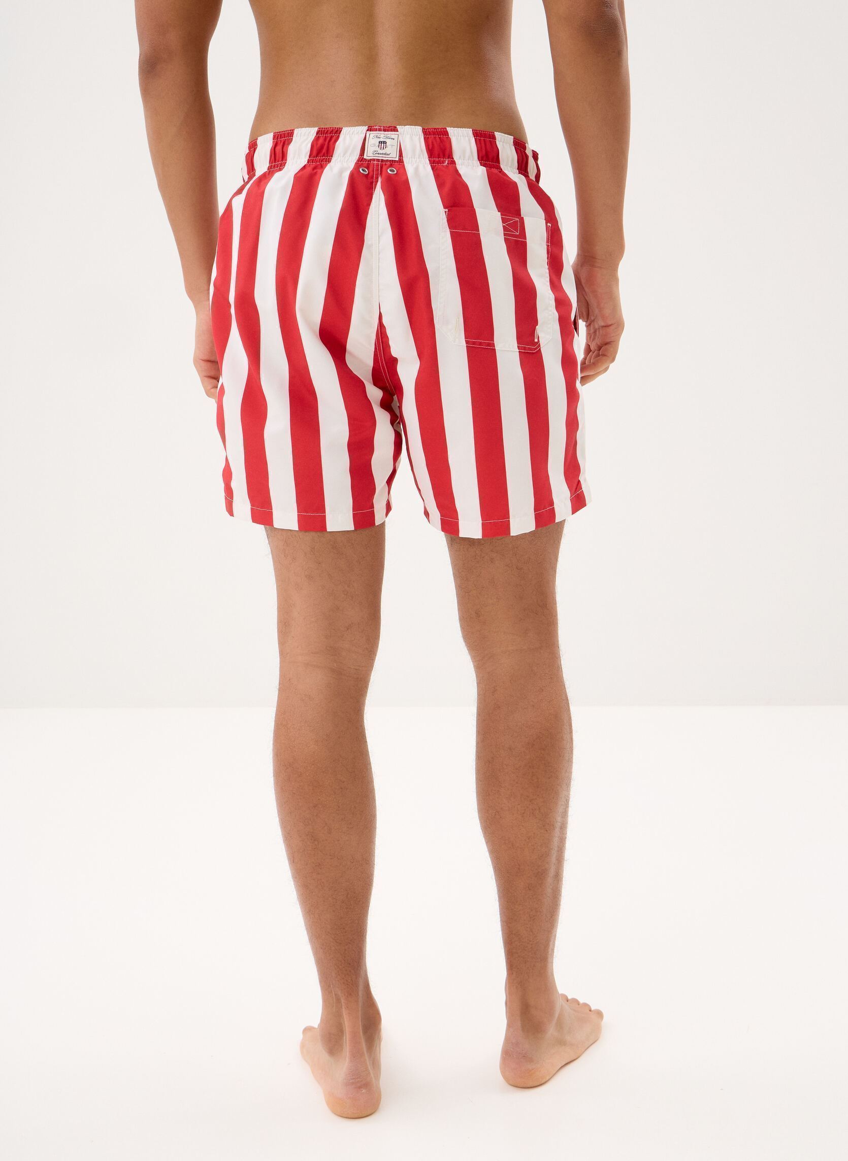 Zwemshorts Block Striped Swim Shorts heren roze GANT Zwemshorts Block Striped Swim Shorts heren roze ROSE RED