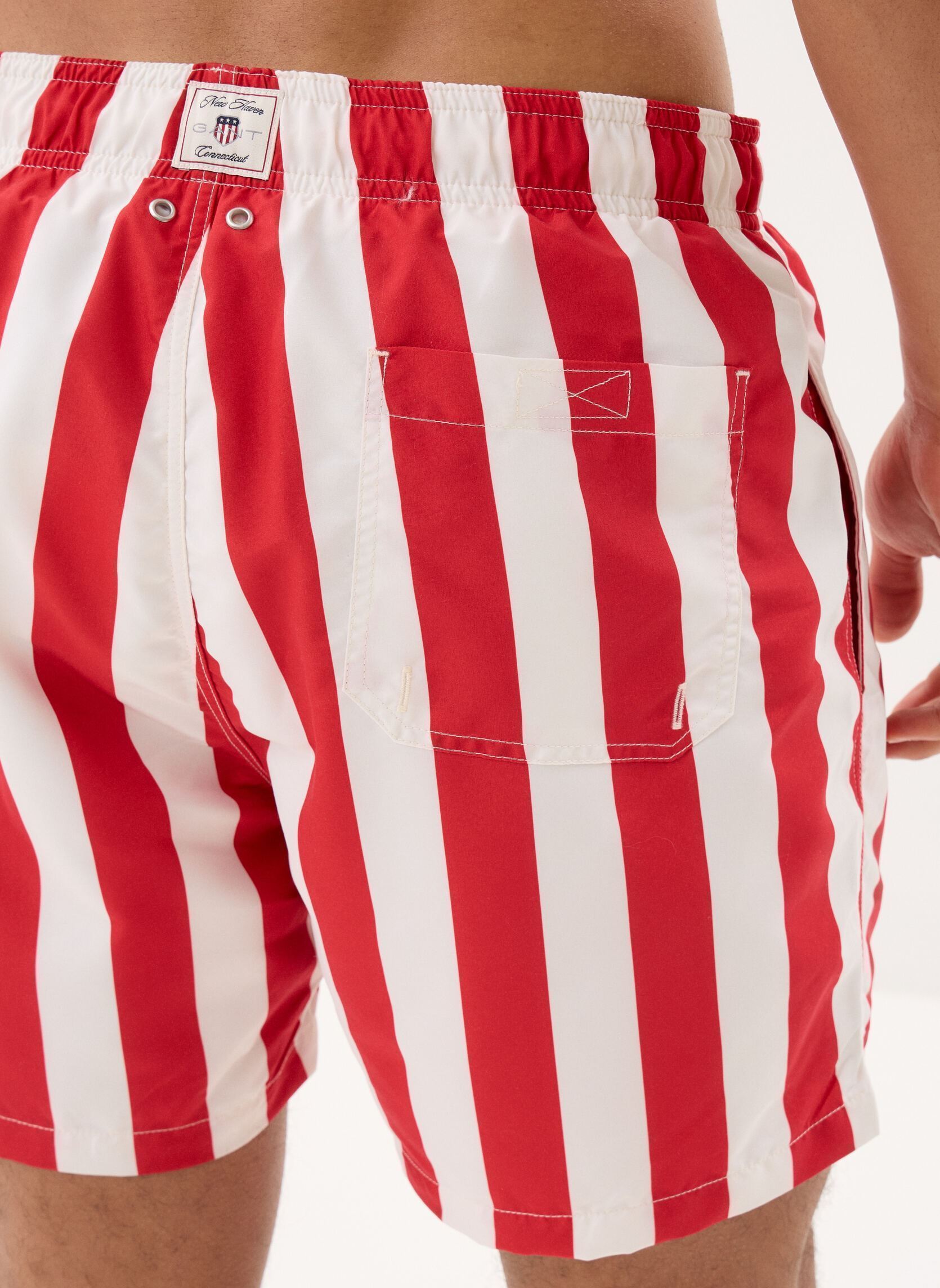Zwemshorts Block Striped Swim Shorts heren roze GANT Zwemshorts Block Striped Swim Shorts heren roze ROSE RED