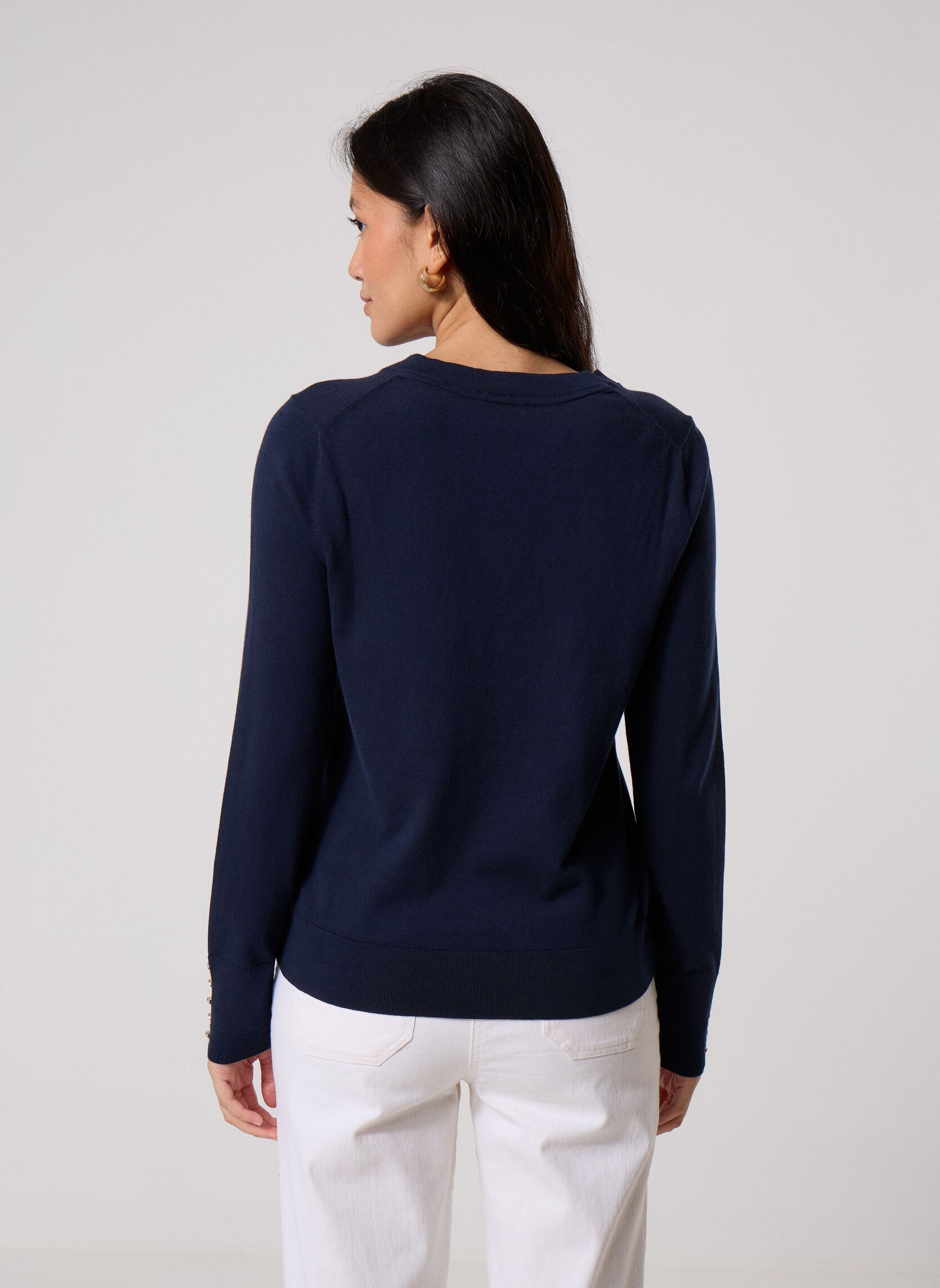 Truien Co Jersey Fine Gg V-Nk Ls Swt dames blauw Tommy Hilfiger Truien Co Jersey Fine Gg V-Nk Ls Swt dames blauw Dark Night Navy