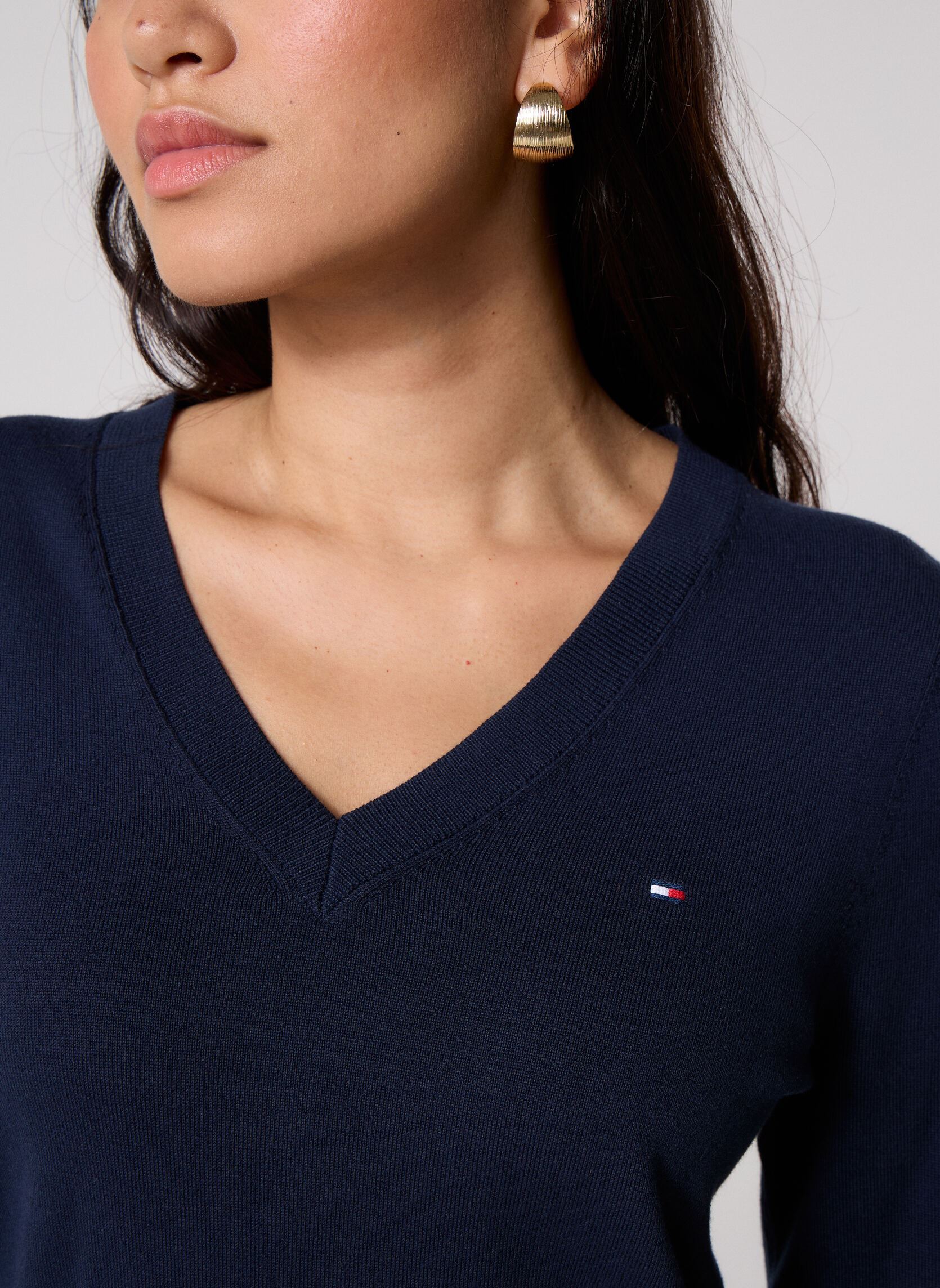 Truien Co Jersey Fine Gg V-Nk Ls Swt dames blauw Tommy Hilfiger Truien Co Jersey Fine Gg V-Nk Ls Swt dames blauw Dark Night Navy