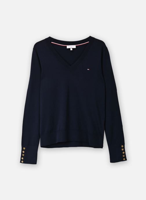 Tommy Hilfiger Pulls Co Jersey Fine Gg V-Nk Ls Swt femme bleu