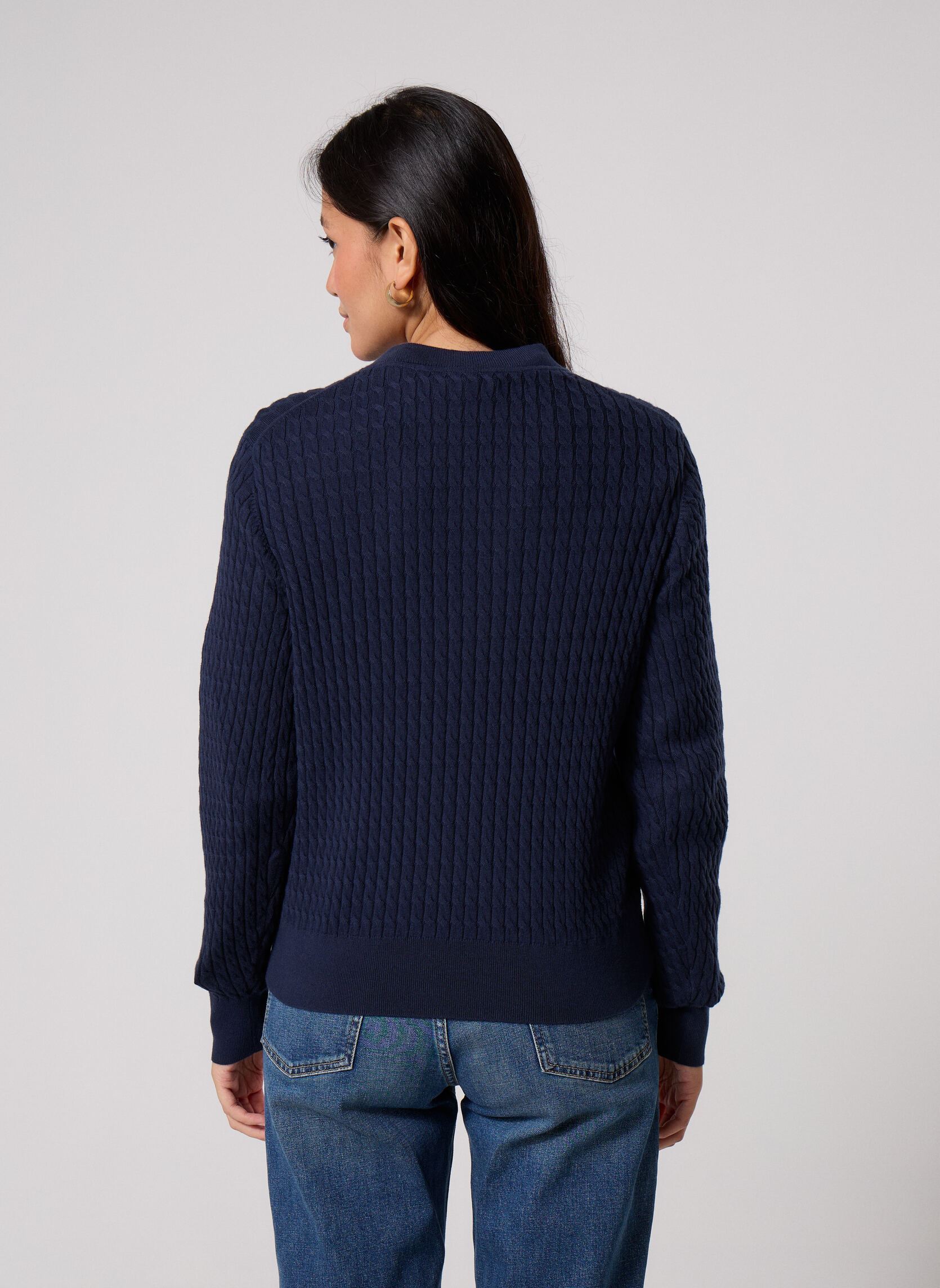 Pulls Co Cable Fine Gg C-Nk Ls Sweater femme bleu Tommy Hilfiger Pulls Co Cable Fine Gg C-Nk Ls Sweater femme bleu Dark Night Navy