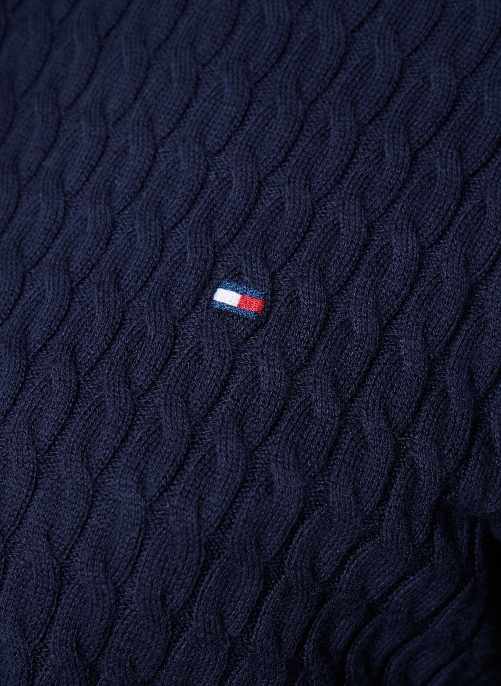 Pulls Co Cable Fine Gg C-Nk Ls Sweater femme bleu Tommy Hilfiger Pulls Co Cable Fine Gg C-Nk Ls Sweater femme bleu Dark Night Navy