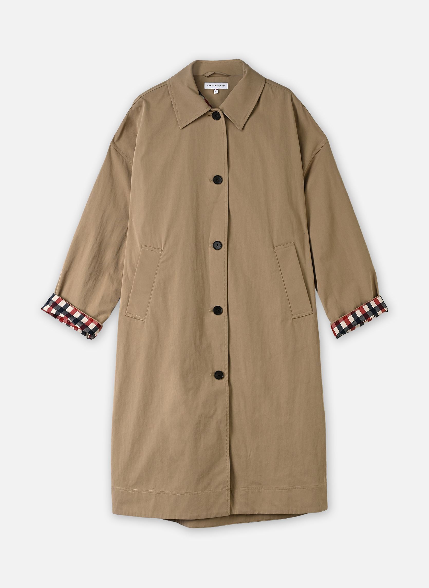 Vestes Cotton Coat femme marron Tommy Hilfiger Vestes Cotton Coat femme marron CAMEL