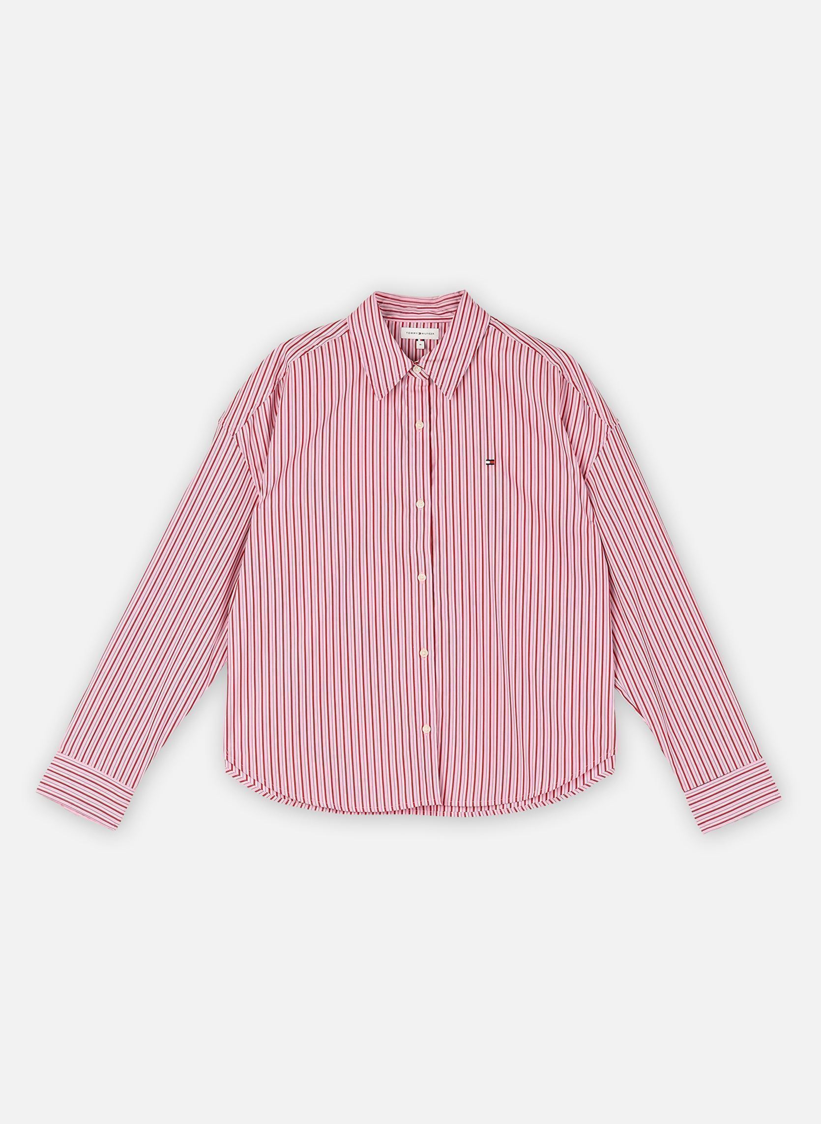 Hemden Summer Poplin Ls Boxy Shirt dames roze Tommy Hilfiger Hemden Summer Poplin Ls Boxy Shirt dames roze Pink Multi Stripe