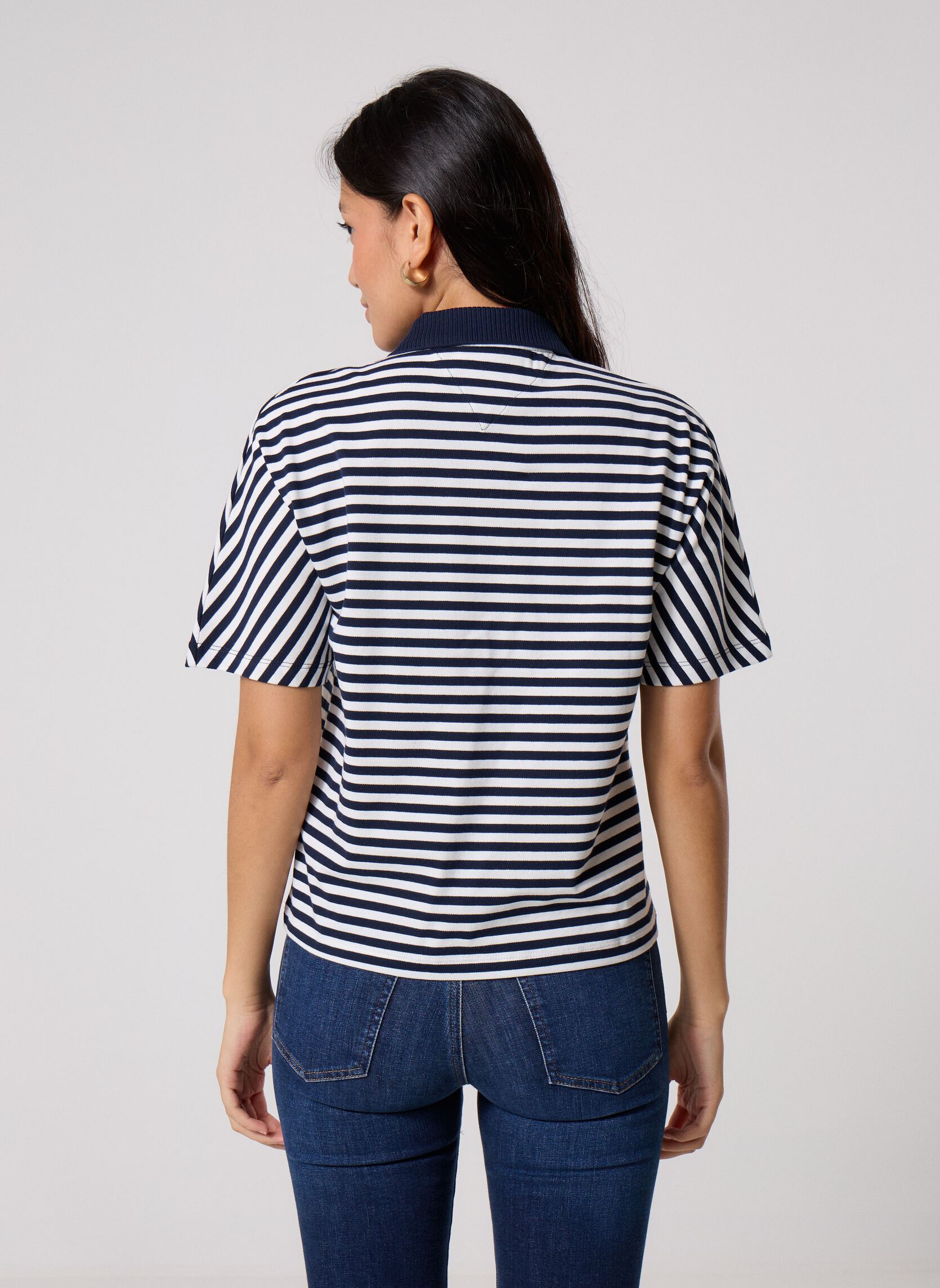 Polo's Th Breton Collar Ss Polo dames blauw Tommy Hilfiger Polo's Th Breton Collar Ss Polo dames blauw Breton Stripe Dark Night Navy/