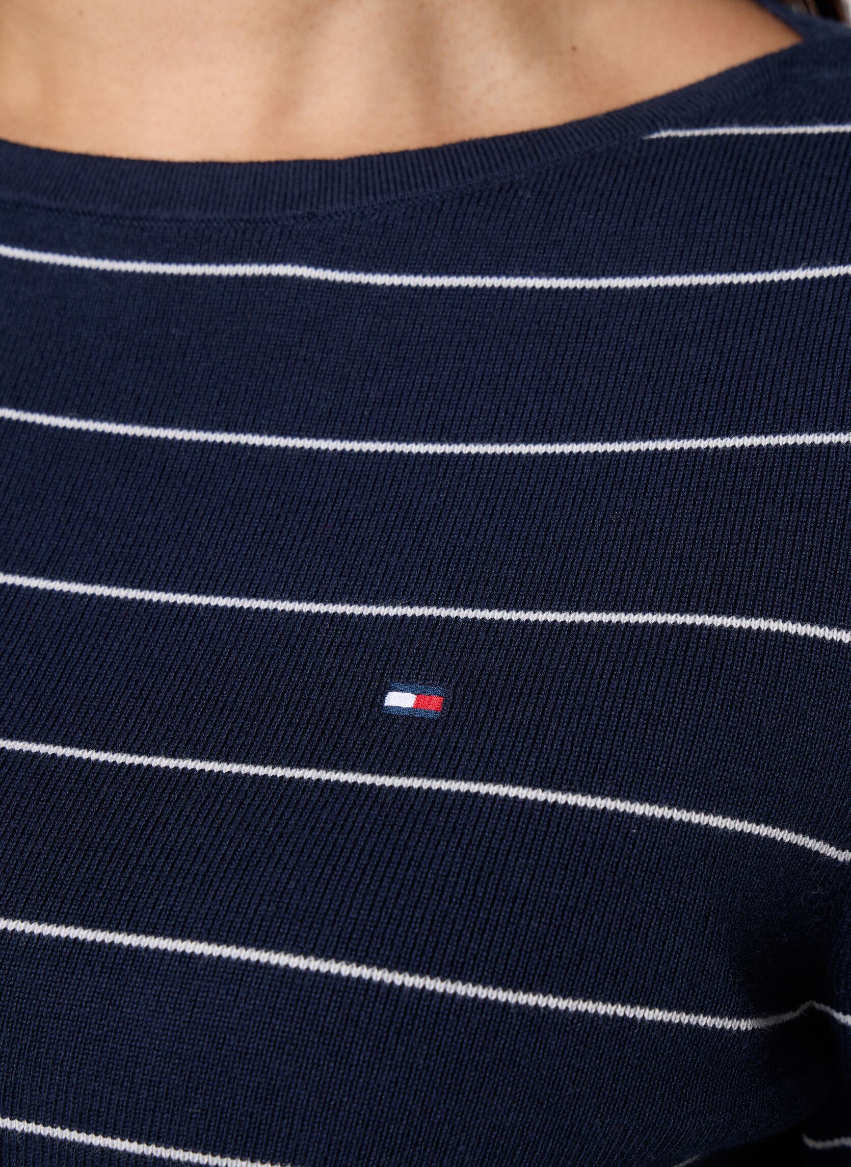 Truien Full Needle Boat-Nk Ls Swt dames blauw Tommy Hilfiger Truien Full Needle Boat-Nk Ls Swt dames blauw Dark Night Navy/Ivory Pet Stp