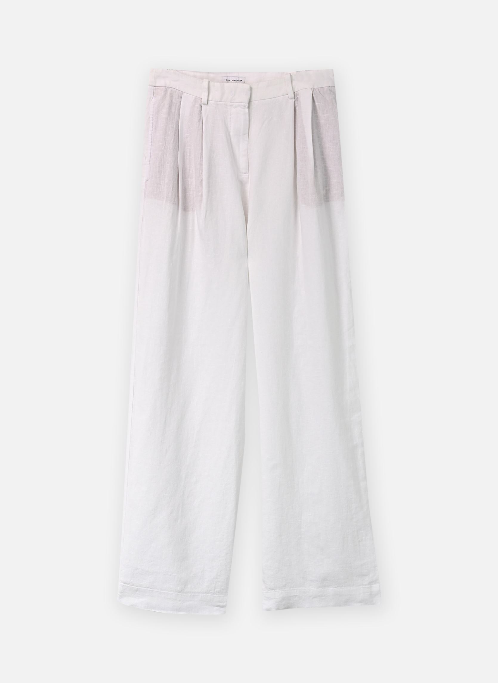 Pantalons larges Ess Linen Tailored Wide Leg femme blanc Tommy Hilfiger Pantalons larges Ess Linen Tailored Wide Leg femme blanc CLASSIC WHITE