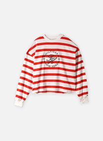 Tee-shirts Th Roundal C-Nk Rlx Longsleeve femme rouge Tommy Hilfiger Tee-shirts Th Roundal C-Nk Rlx Longsleeve femme rouge Wide Strp Ecru /Fire Red