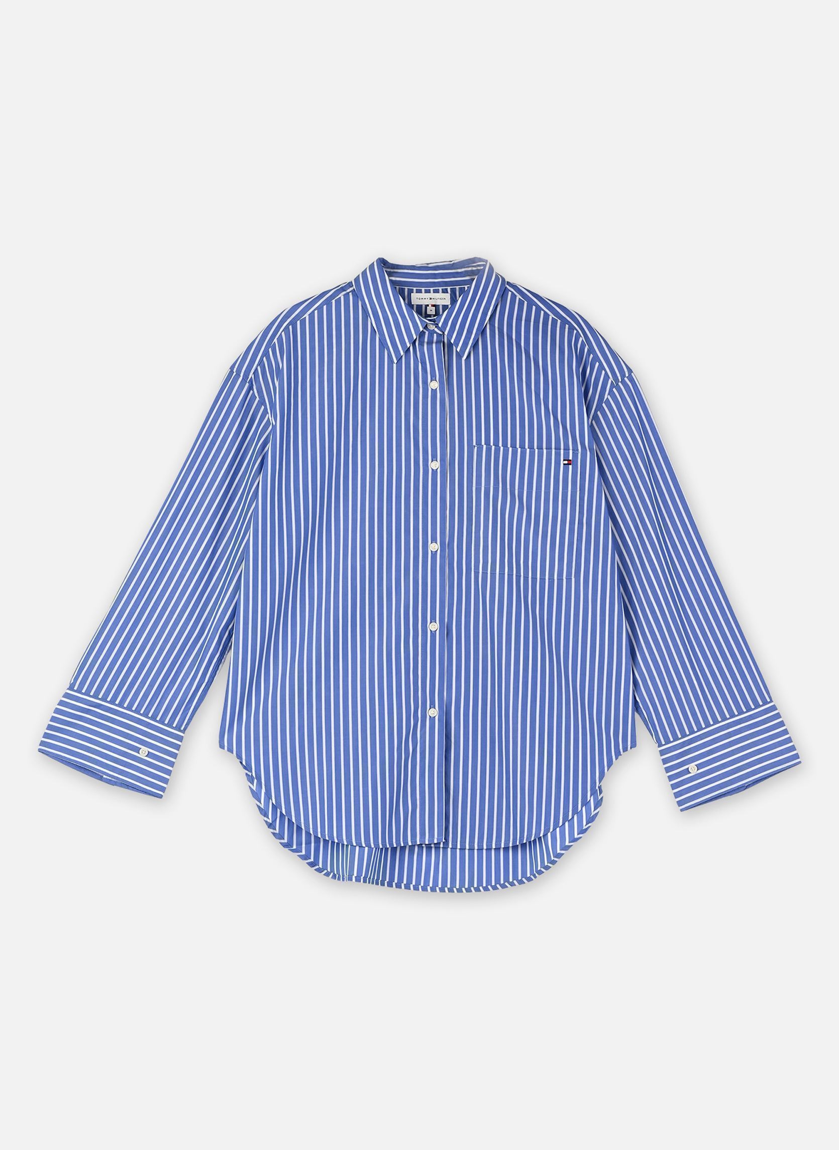 Hemden Modern Poplin Blue Str Shirt Ls dames blauw Tommy Hilfiger Hemden Modern Poplin Blue Str Shirt Ls dames blauw Stacking Stp/ Verona Blue