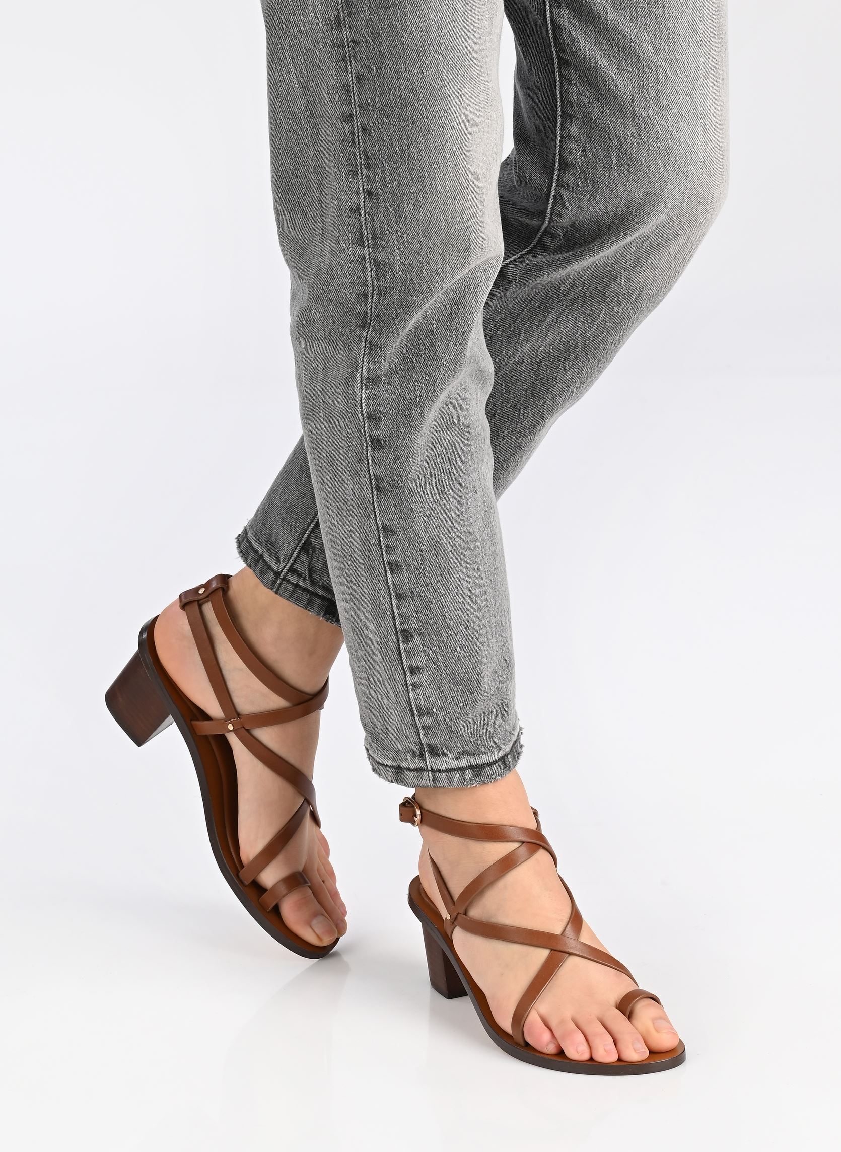 Sandalen Sandale 55MM à Lanières en Cuir damen braun Vanessa Bruno Sandalen Sandale 55MM à Lanières en Cuir damen braun COGNAC