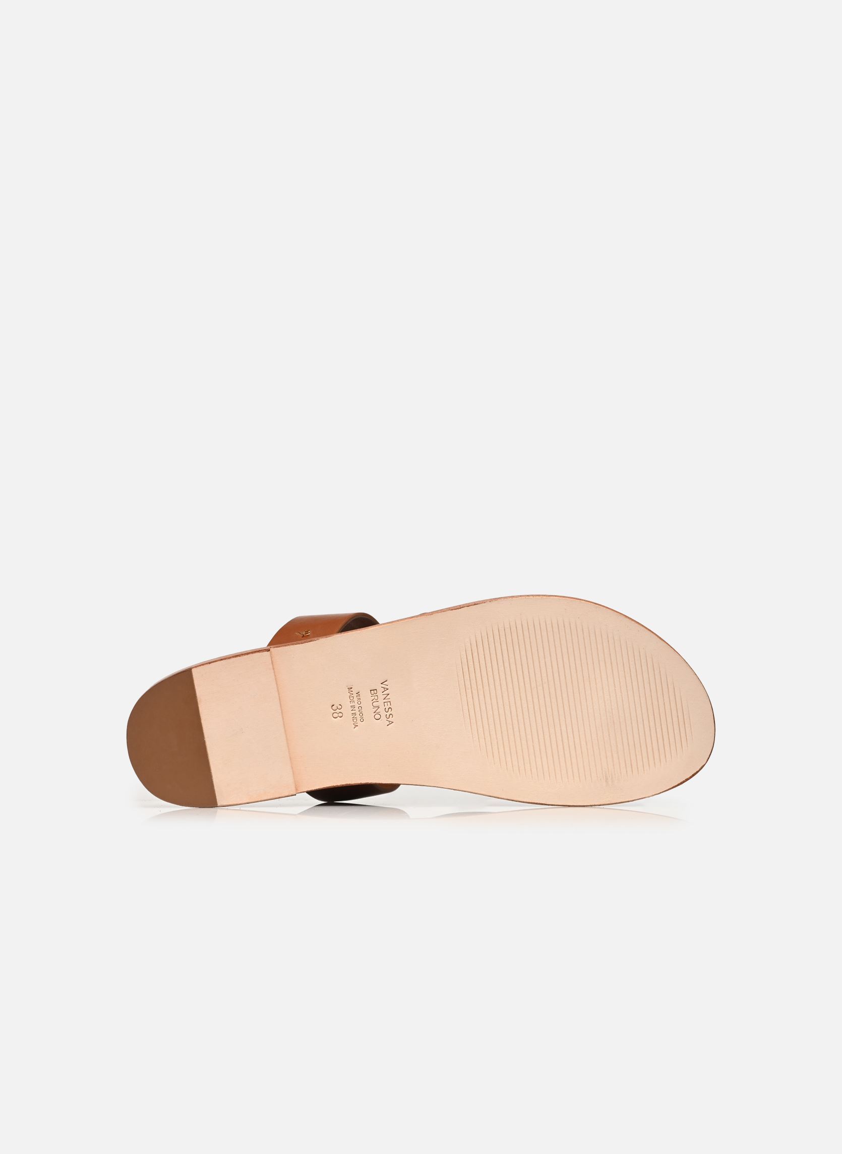 Mules Mule Plate en Cuir femme marron Vanessa Bruno Mules Mule Plate en Cuir femme marron CARAMEL