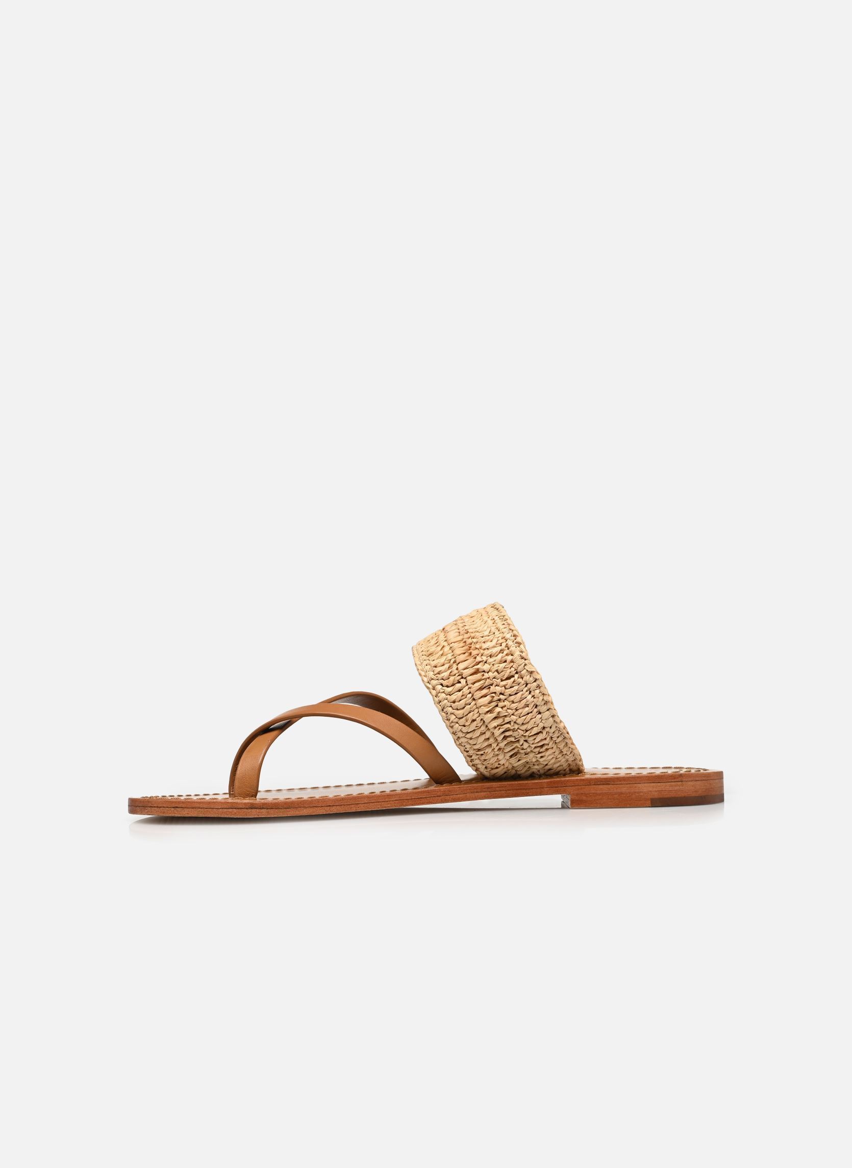 Mules Mule Plate Paille & Cuir femme marron Vanessa Bruno Mules Mule Plate Paille & Cuir femme marron CAMEL