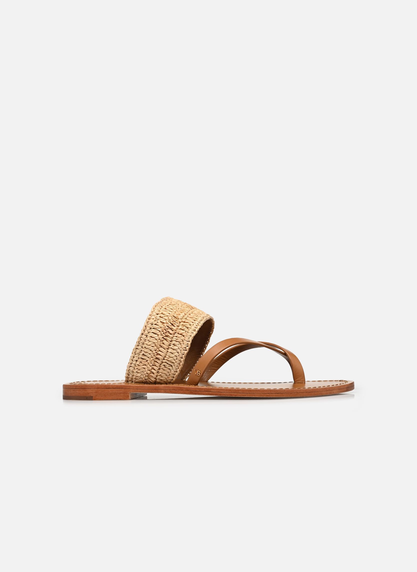 Mules Mule Plate Paille & Cuir femme marron Vanessa Bruno Mules Mule Plate Paille & Cuir femme marron CAMEL