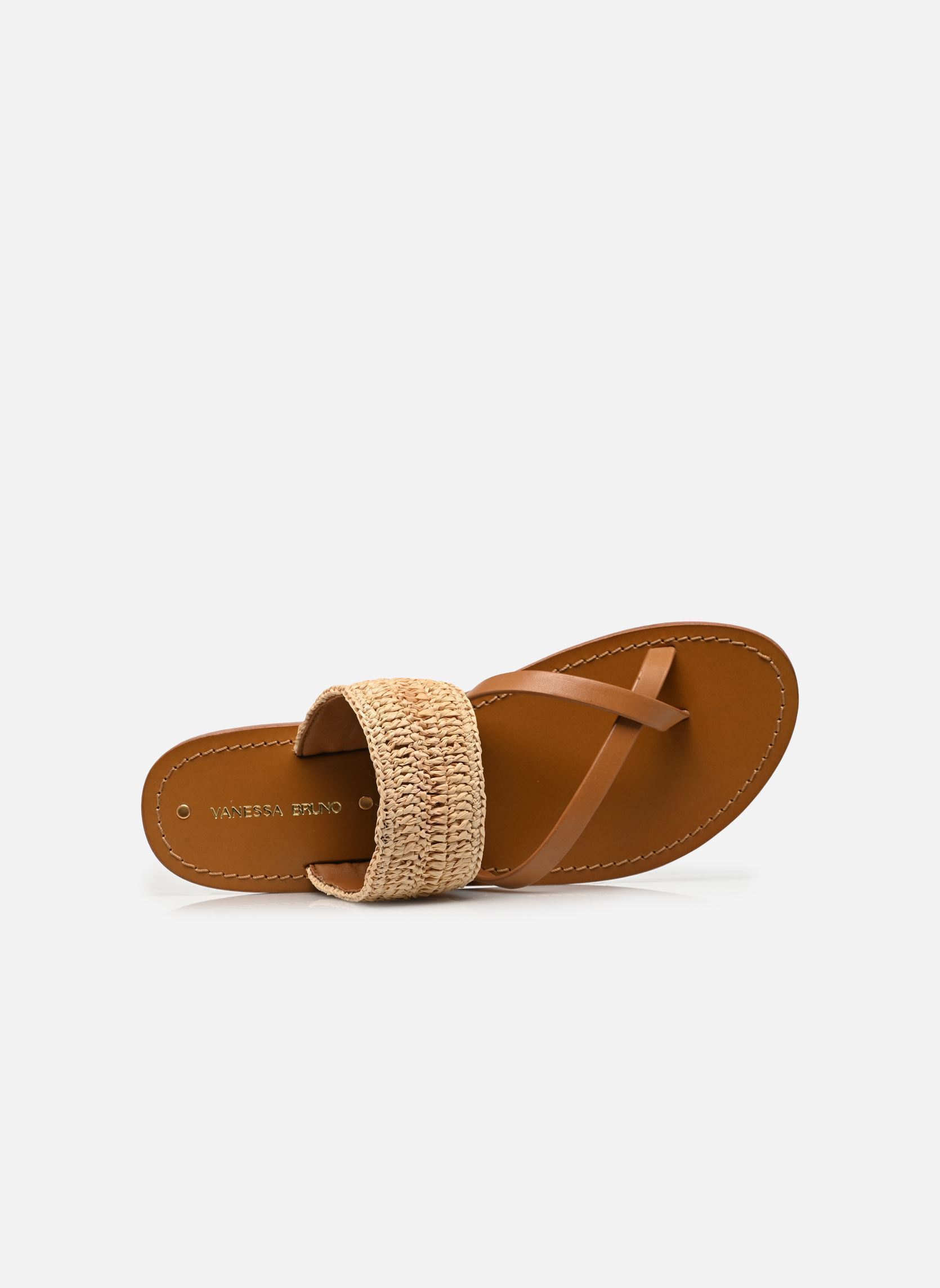 Mules Mule Plate Paille & Cuir femme marron Vanessa Bruno Mules Mule Plate Paille & Cuir femme marron CAMEL