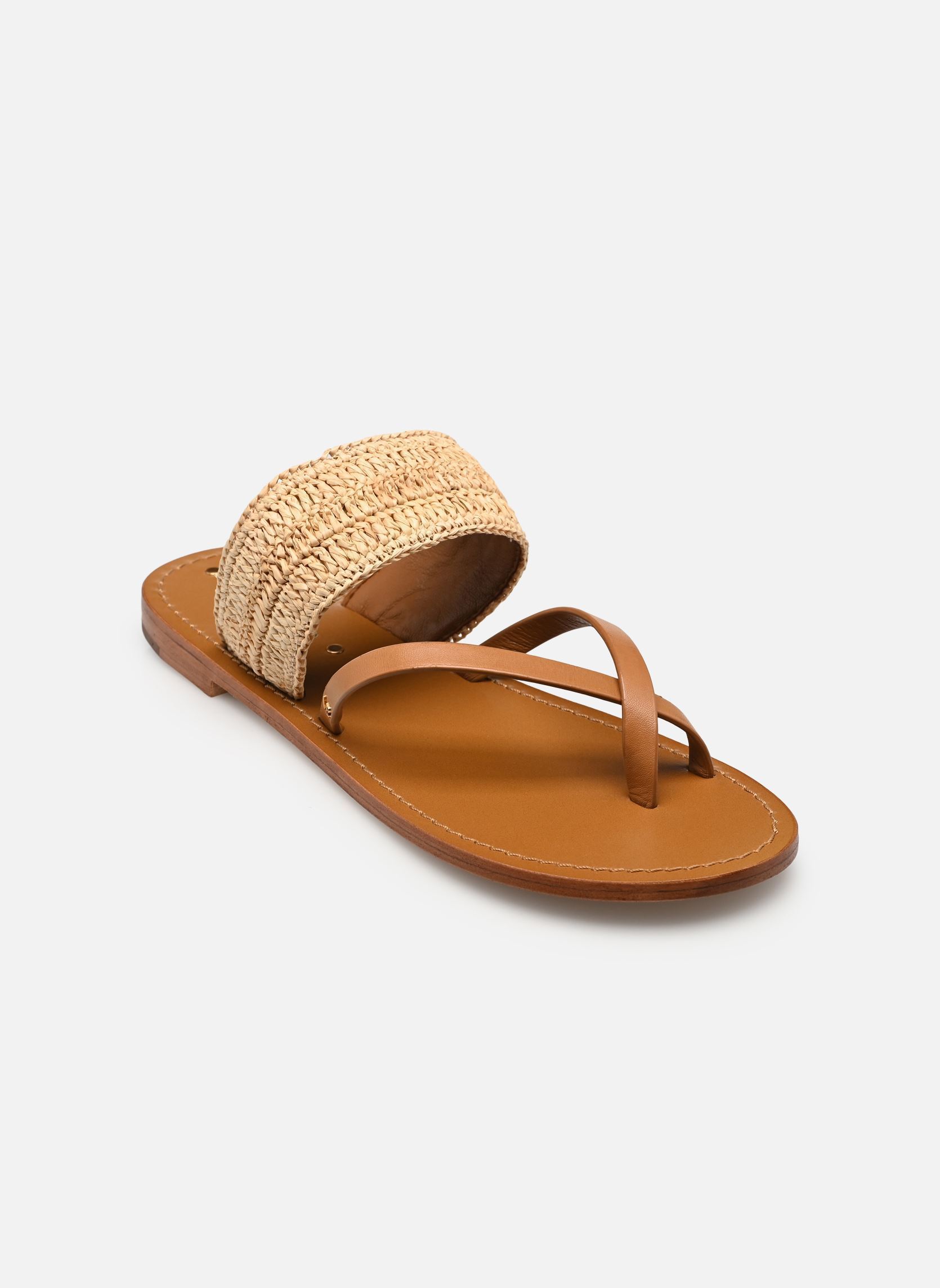 Mules Mule Plate Paille & Cuir femme marron Vanessa Bruno Mules Mule Plate Paille & Cuir femme marron CAMEL